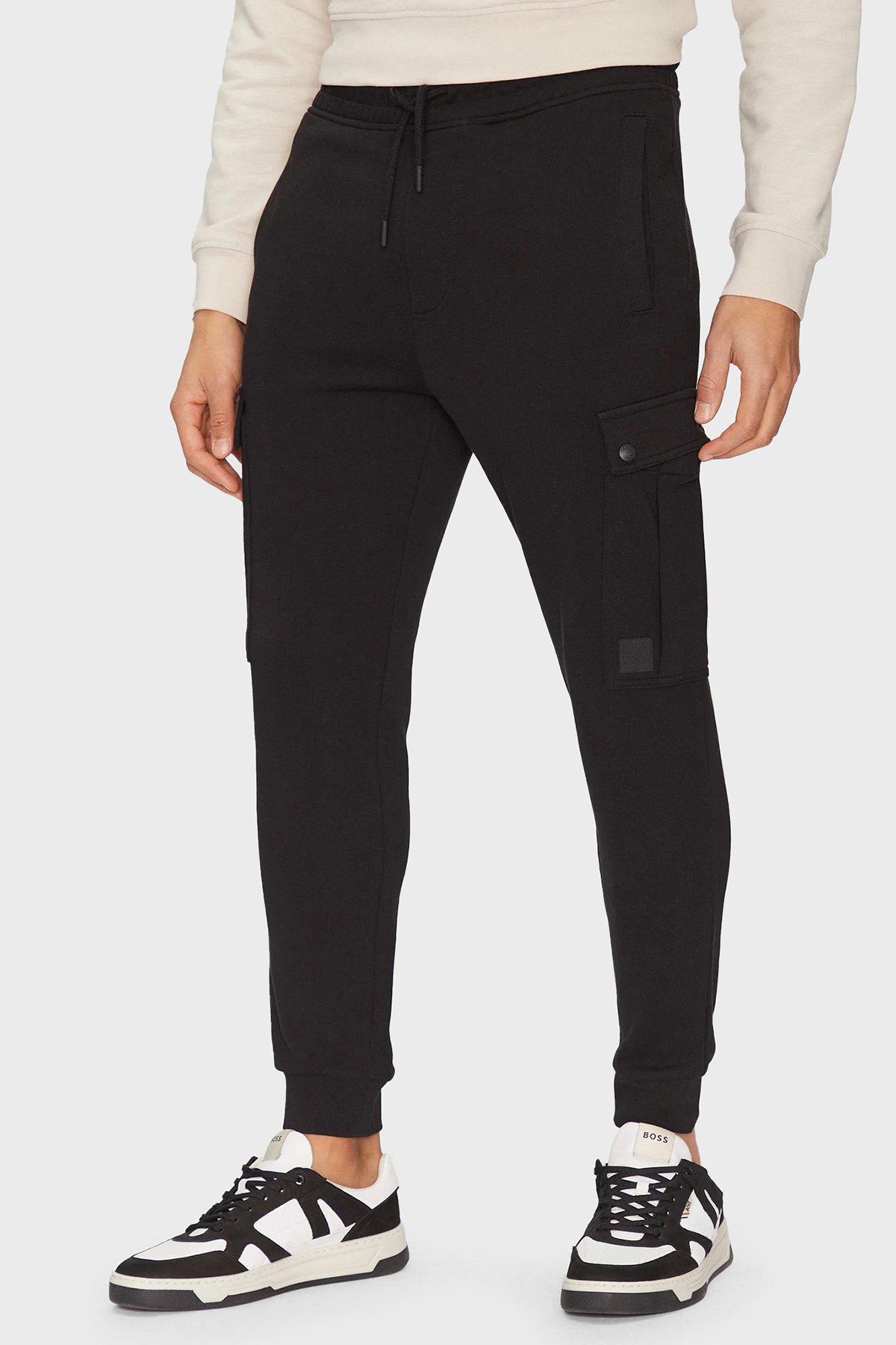Boss Pamuklu Regular Fit Normal Bel Ribanalı Paça Jogger Erkek Pantolon 50542917 001 SİYAH