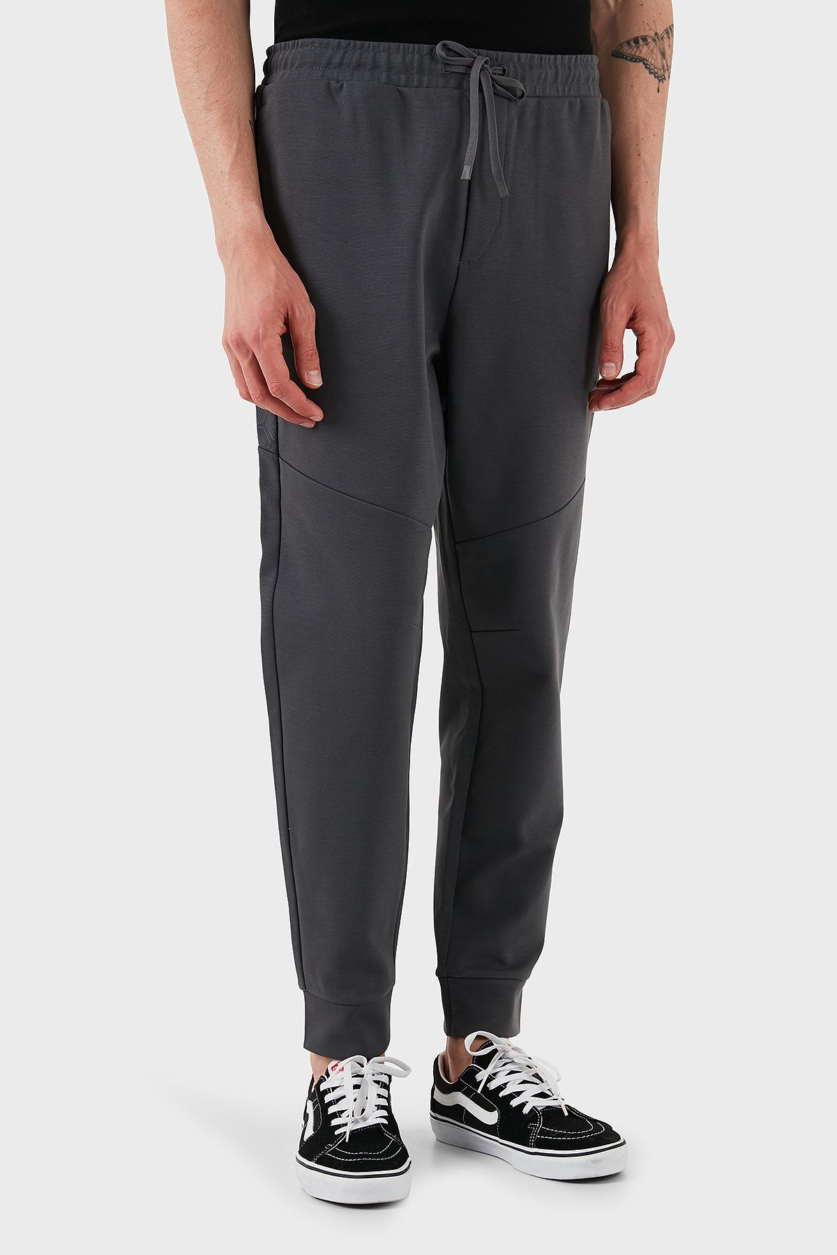 Boss Pamuklu Regular Fit Normal Bel Ribanalı Paça Jogger Erkek Pantolon 50543860 027 KOYU GRİ