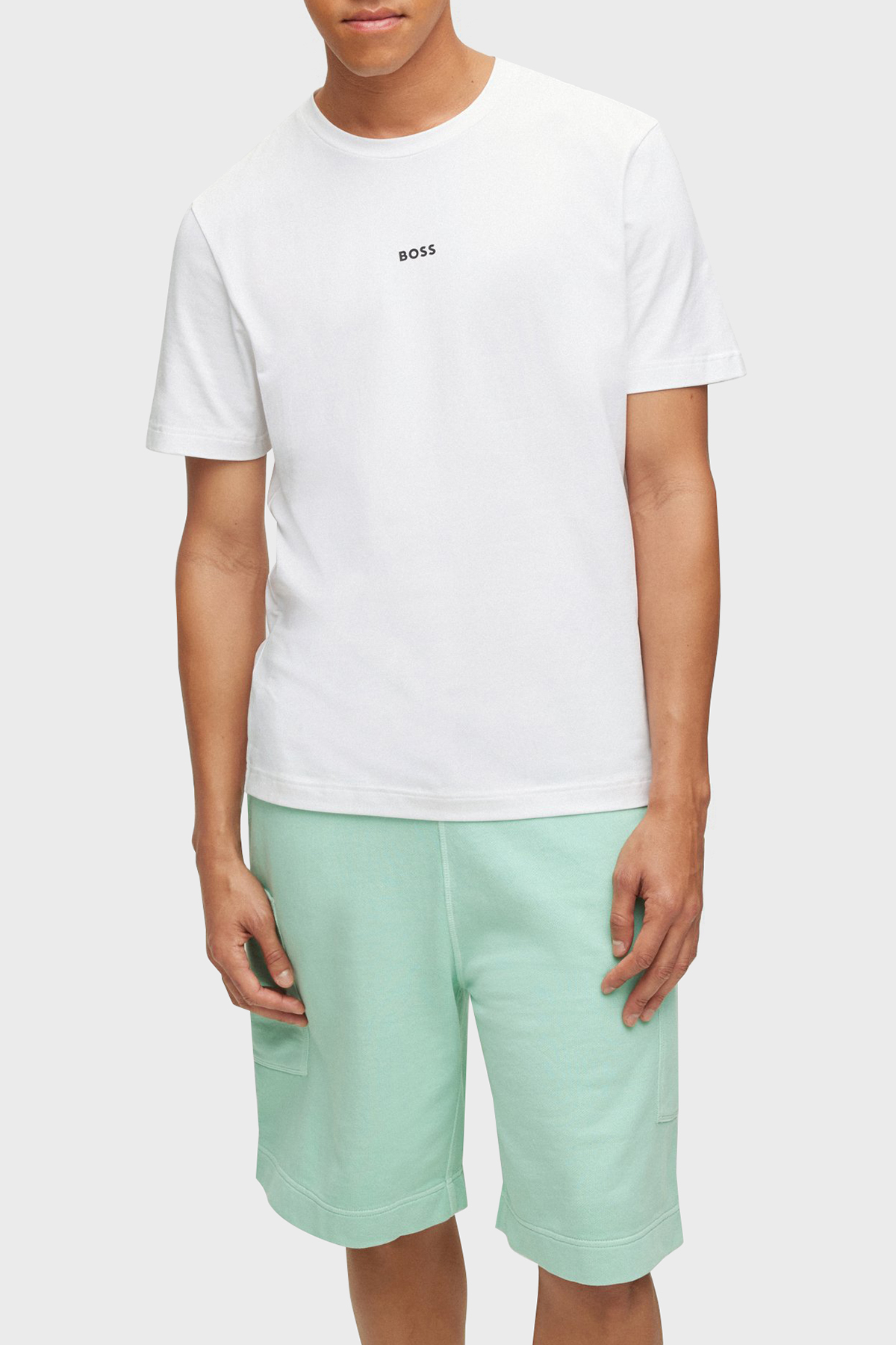 Boss Pamuklu Relaxed Fit Bisiklet Yaka Erkek T Shirt 50473278 100 BEYAZ