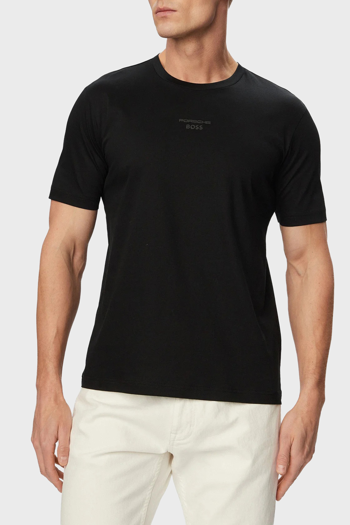 Boss Pamuklu Sırt Baskılı Regular Fit Bisiklet Yaka Erkek T Shirt 50561856 001 SİYAH