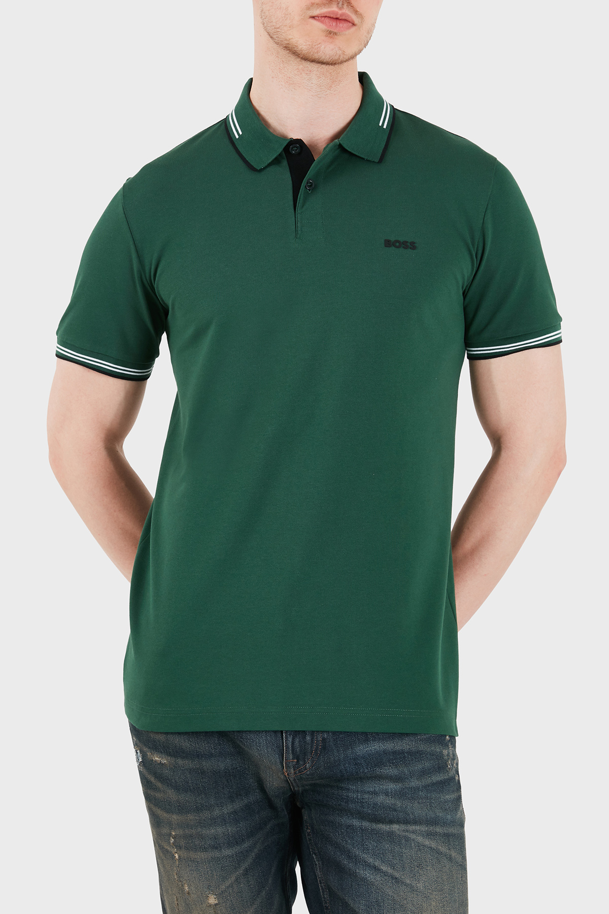 Boss Pamuklu Slim Fit Düğmeli Erkek Polo 50506193 363 HAKİ