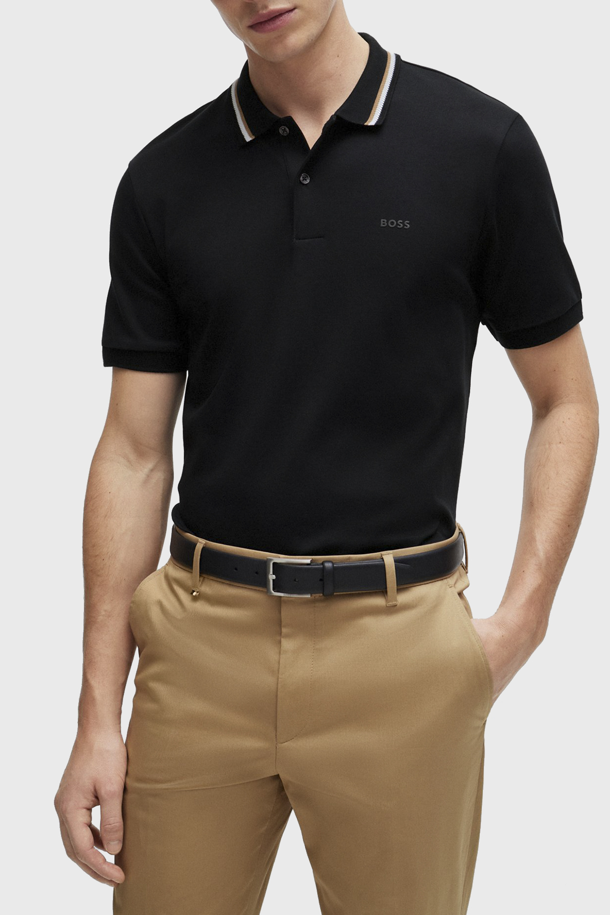 Boss Pamuklu Slim Fit Düğmeli Erkek Polo Yaka T Shirt 50469360 001 SİYAH