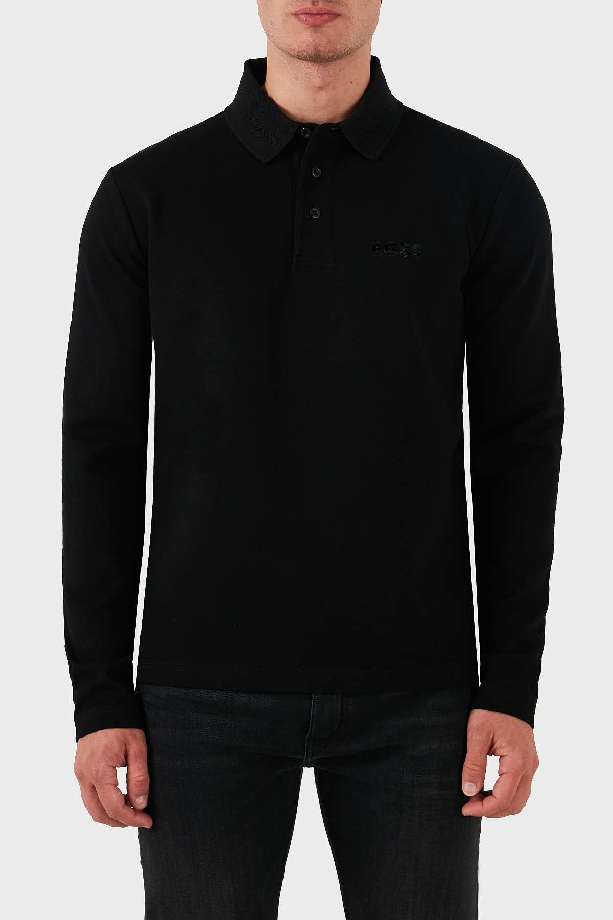 Boss Pamuklu Slim Fit Logolu Erkek Polo Yaka Sweat 50524620 001 SİYAH