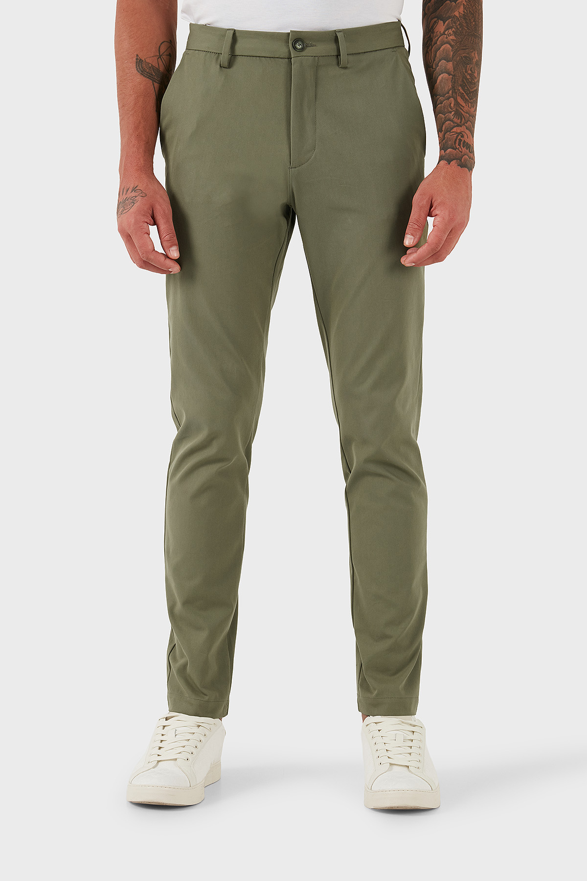 Boss Pamuklu Slim Fit Normal Bel Dar Paça Chino Erkek Pantolon 50543945 314 HAKİ