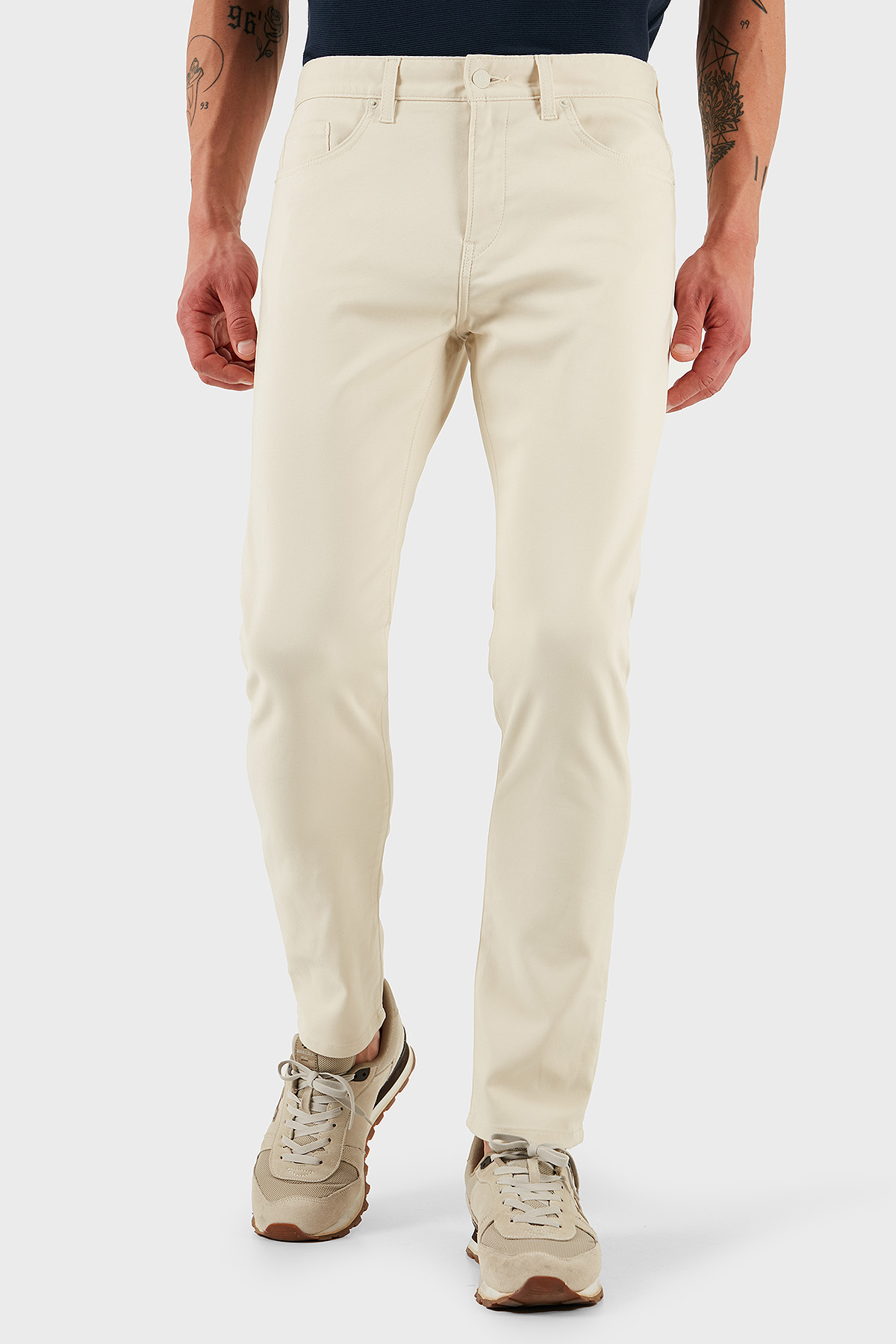 Boss Pamuklu Slim Fit Normal Bel Dar Paça Erkek Pantolon 50534905 131 EKRU