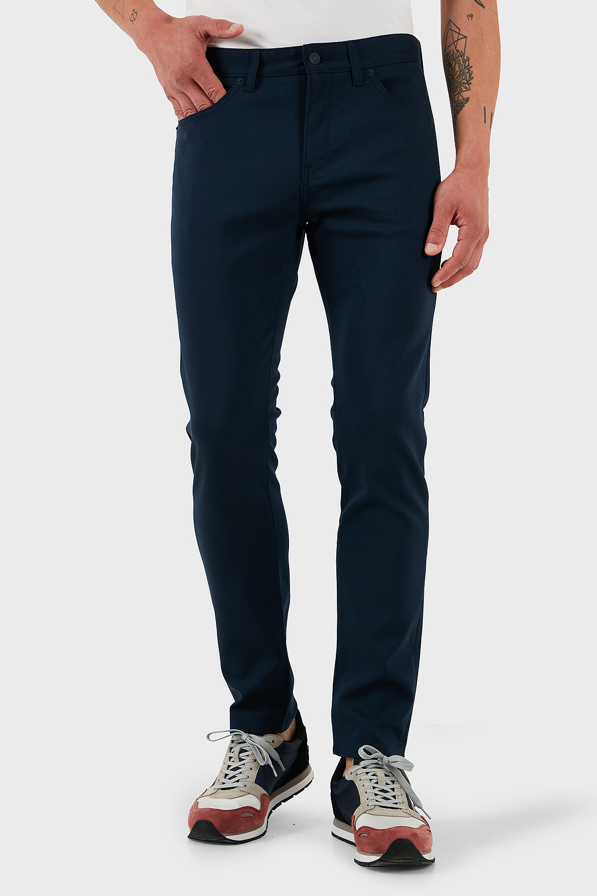 Boss Pamuklu Slim Fit Normal Bel Dar Paça Erkek Pantolon 50534905 404 LACİVERT