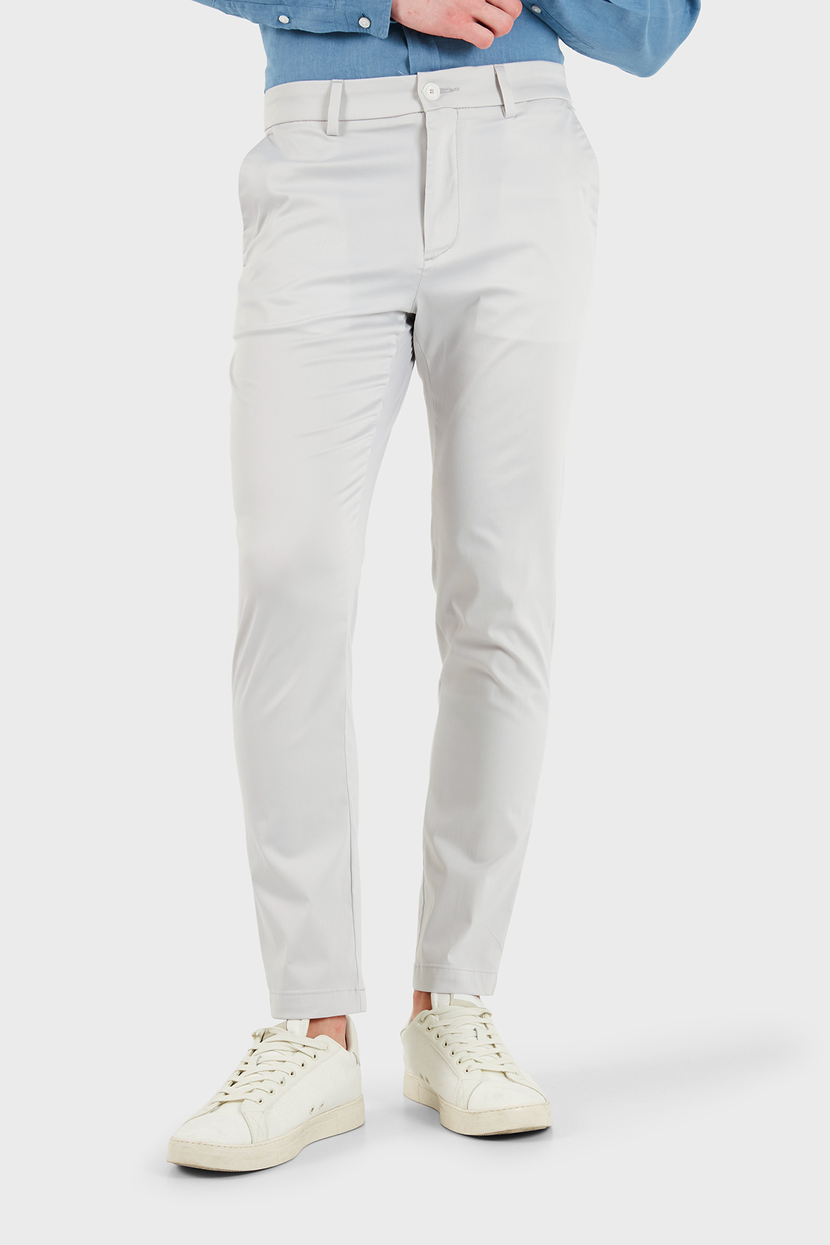 Boss Pamuklu Slim Fit Normal Bel Dar Paça Erkek Pantolon 50553841 068 GRİ