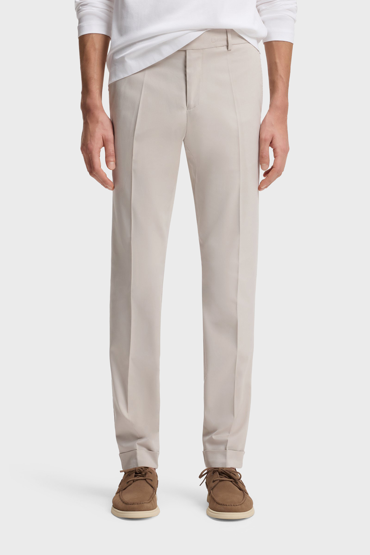Boss Pamuklu Slim Fit Normal Bel Dar Paça Erkek Pantolon 50561572 075 BEJ