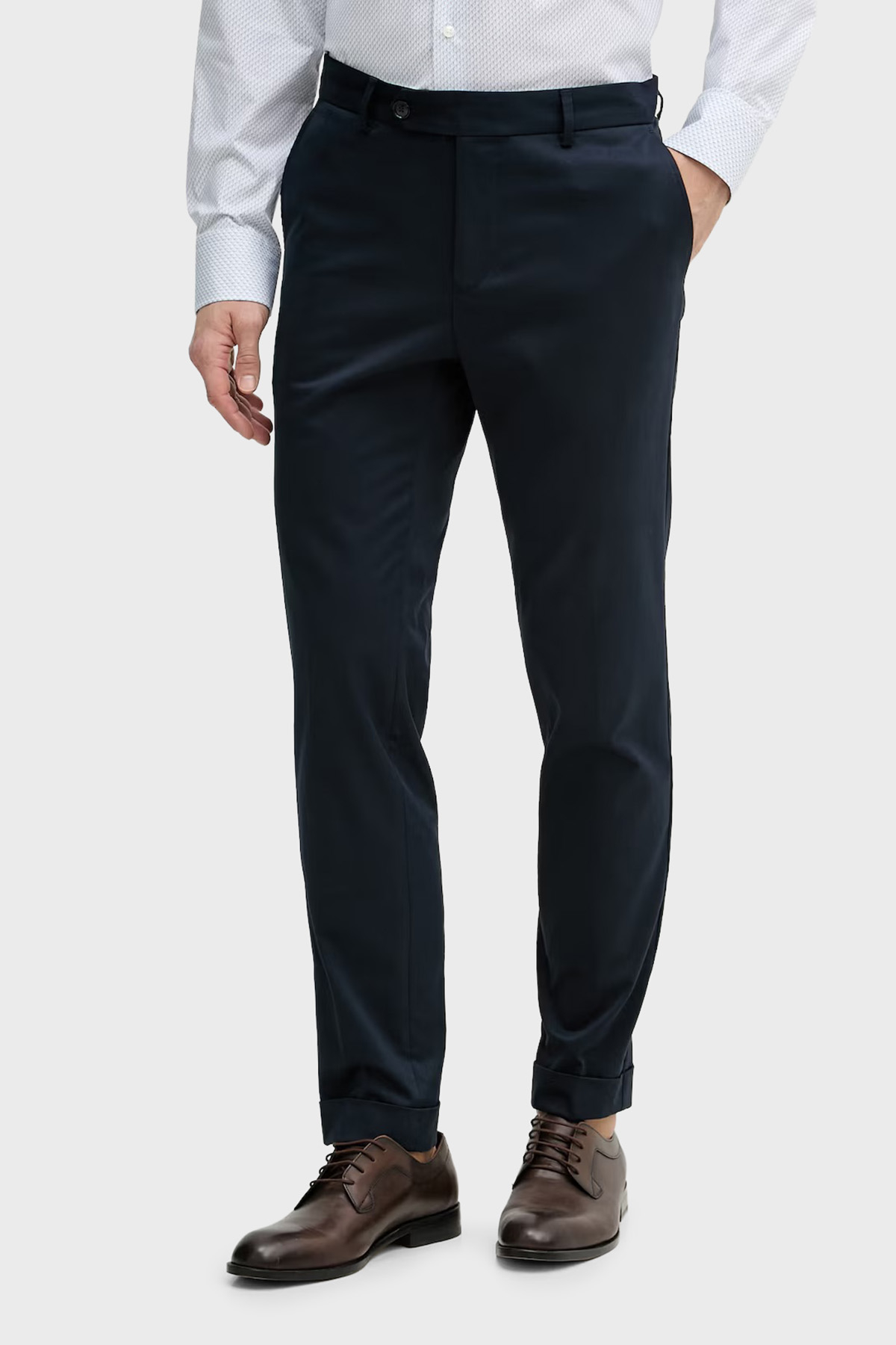 Boss Pamuklu Slim Fit Normal Bel Dar Paça Erkek Pantolon 50561572 404 LACİVERT