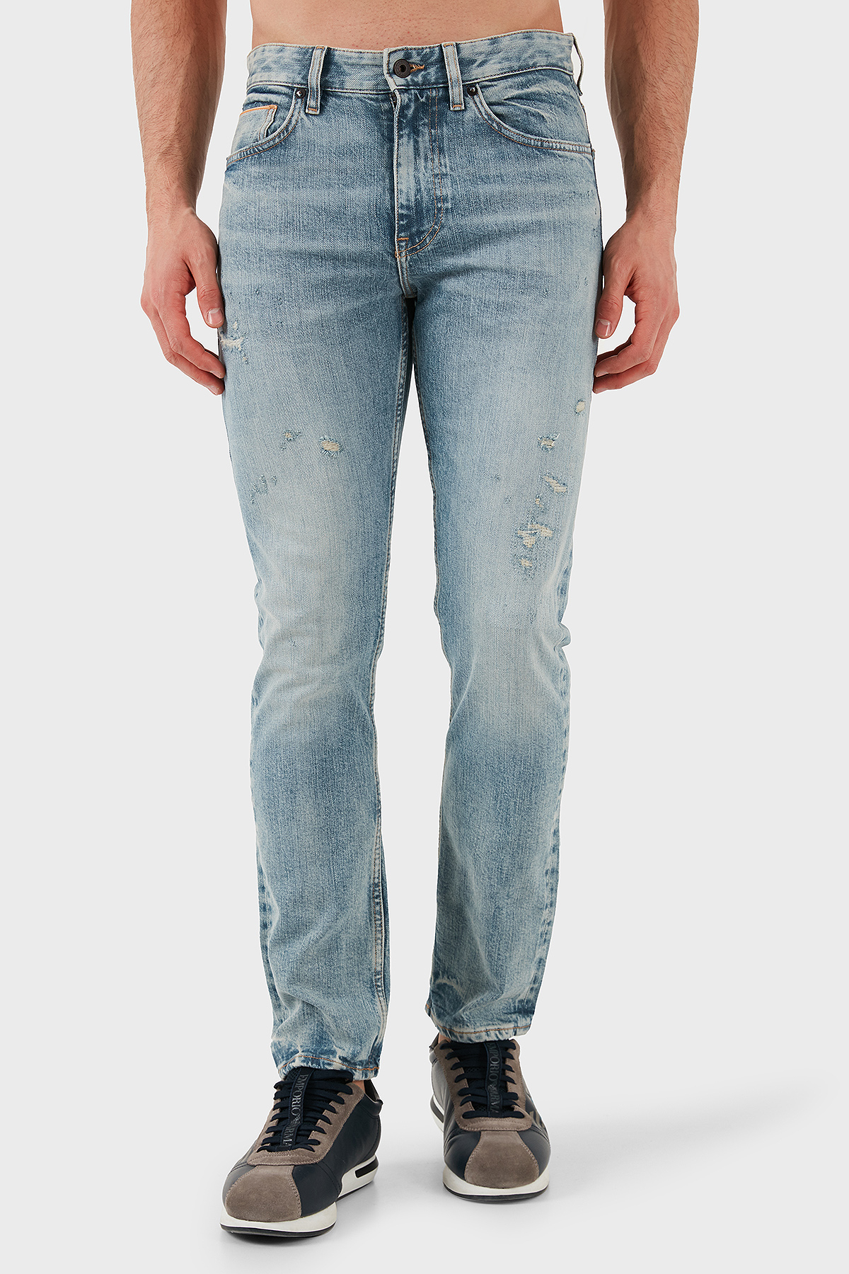 Boss Pamuklu Slim Fit Normal Bel Dar Paça Jeans Erkek Kot Pantolon 50532587 438 MAVİ