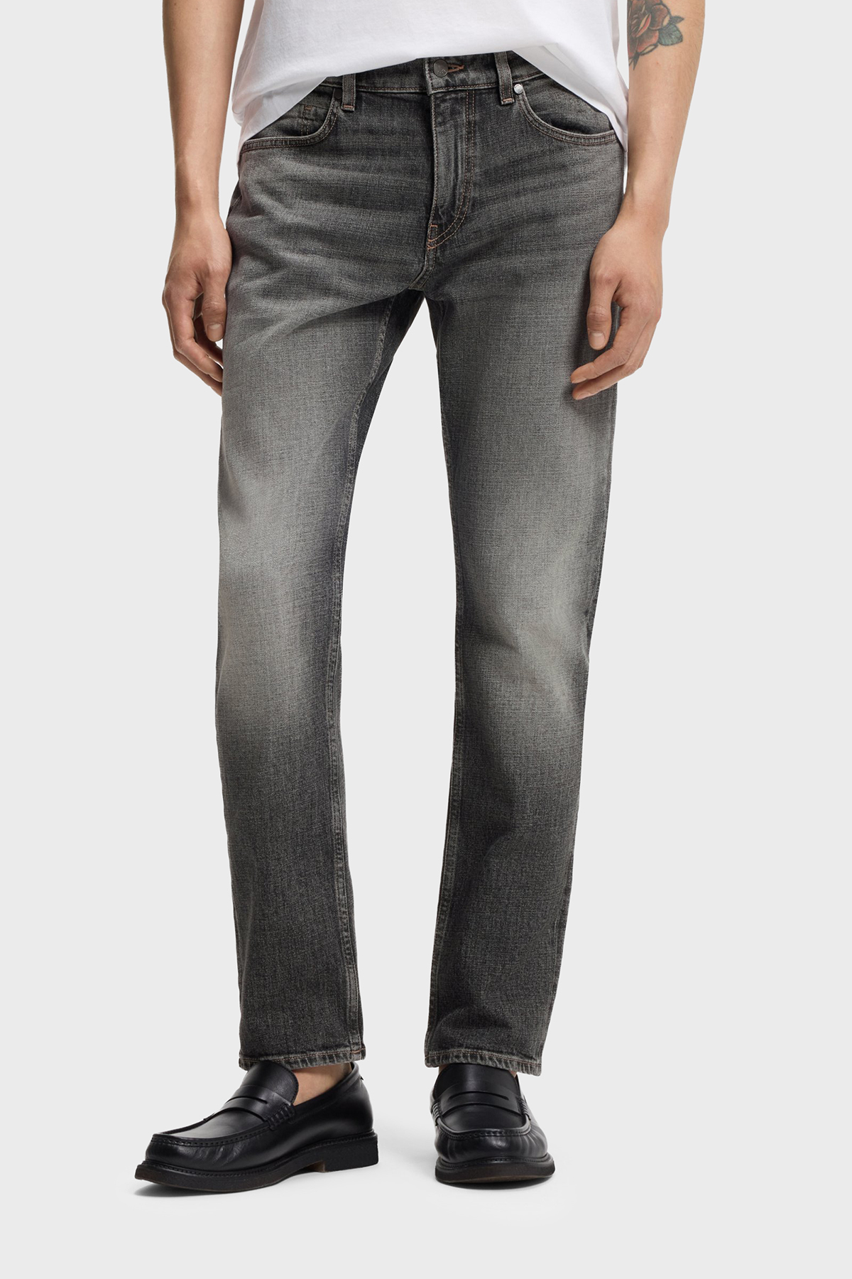 Boss Pamuklu Slim Fit Normal Bel Dar Paça Jeans Erkek Kot Pantolon 50557508 007 SİYAH