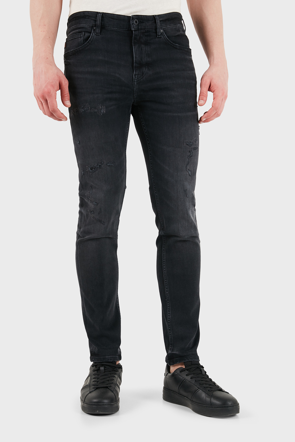 Boss Pamuklu Slim Fit Normal Bel Dar Paça Jeans Erkek Kot Pantolon 50559888 006 SİYAH