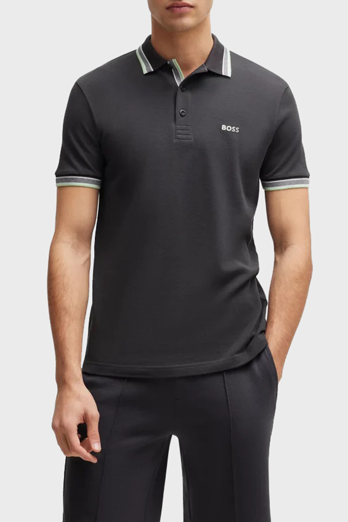 Boss Pamuklu Regular Fit Düğmeli Erkek Polo Yaka T Shirt 50469055 016 ANTRASİT