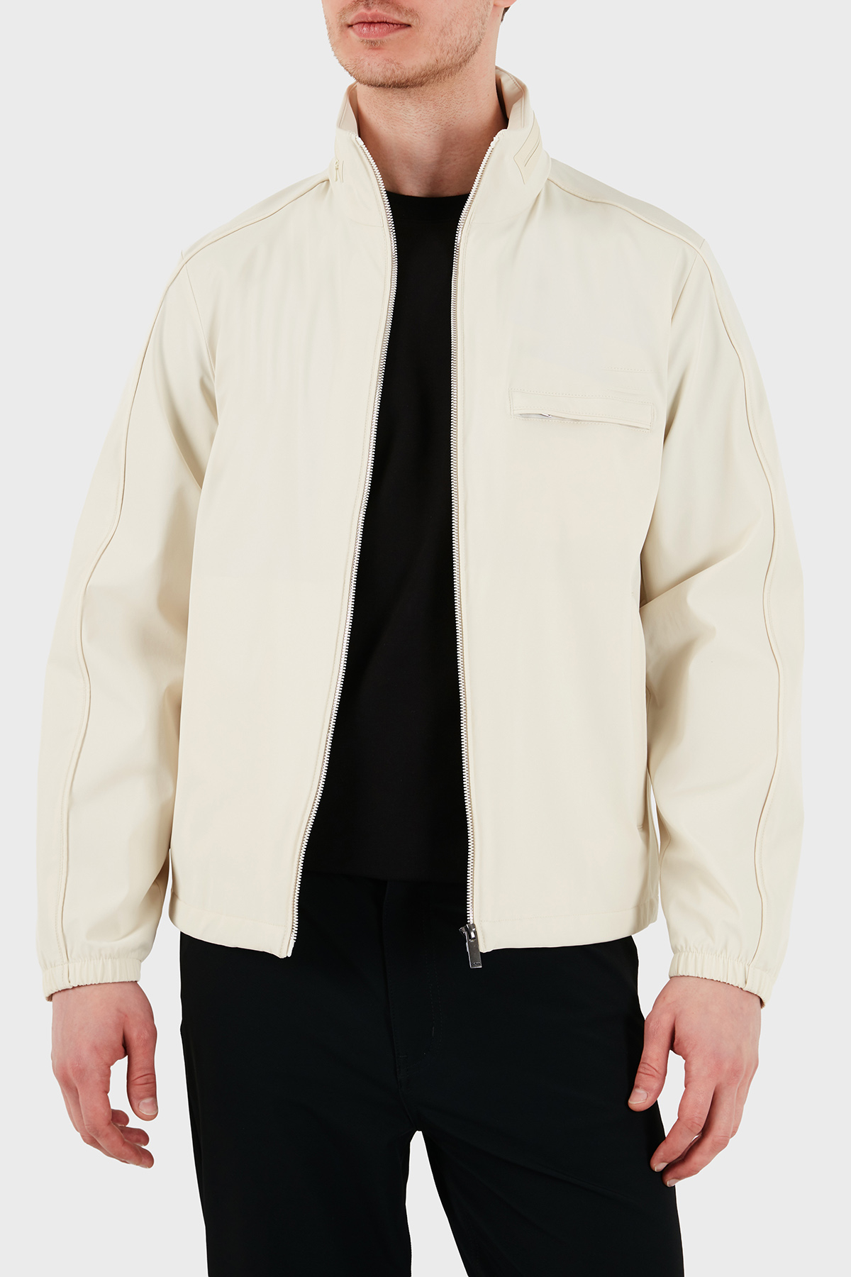 Boss Regular Fit Dik Yaka Fermuarlı Erkek Mont 50554286 131 BEJ