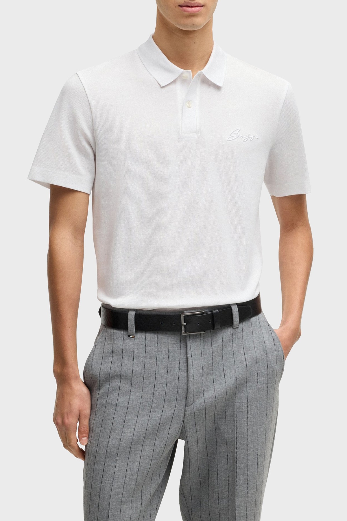 Boss Regular Fit Düğmeli Erkek Polo Yaka T Shirt 50531402 100 BEYAZ