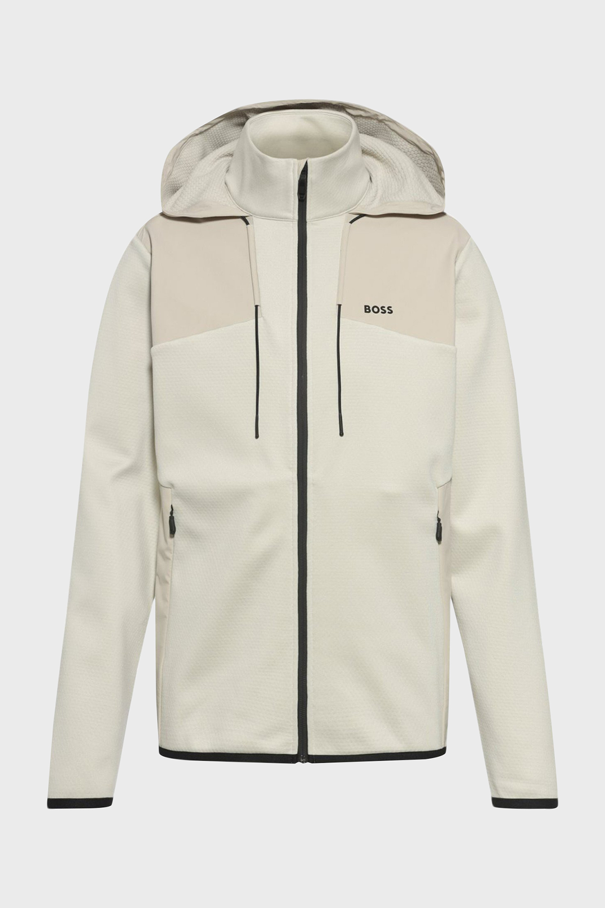 Boss Regular Fit Kapüşonlu Dik Yaka Fermuarlı Erkek Sweat 50523707 271 BEJ