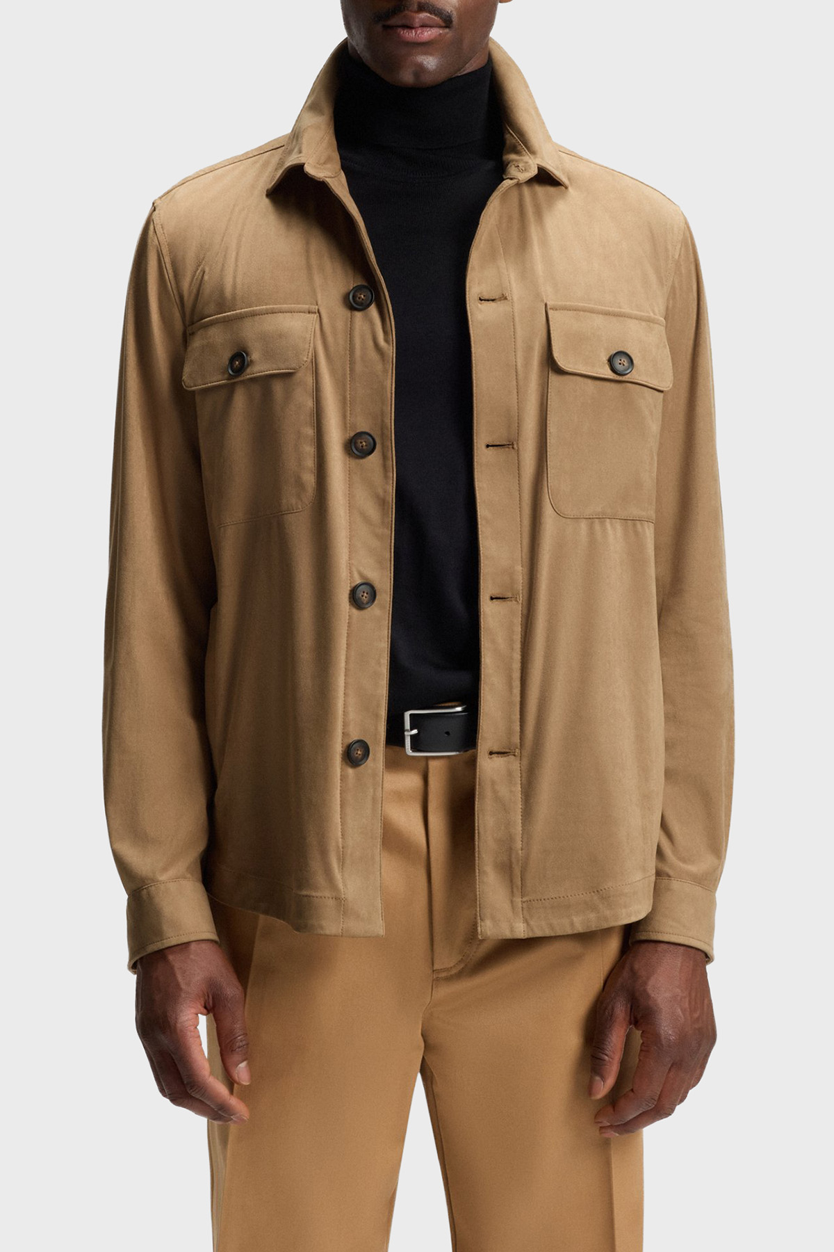 Boss Relaxed Fit Streç Uzun Kollu Cepli Erkek Gömlek 50544483 260 TABA