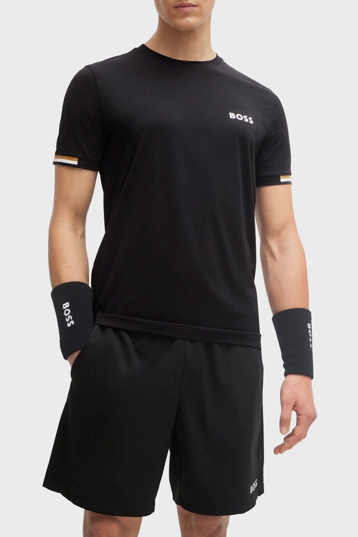 Boss Şeritli Regular Fit Bisiklet Yaka Erkek T Shirt 50506348 001 SİYAH