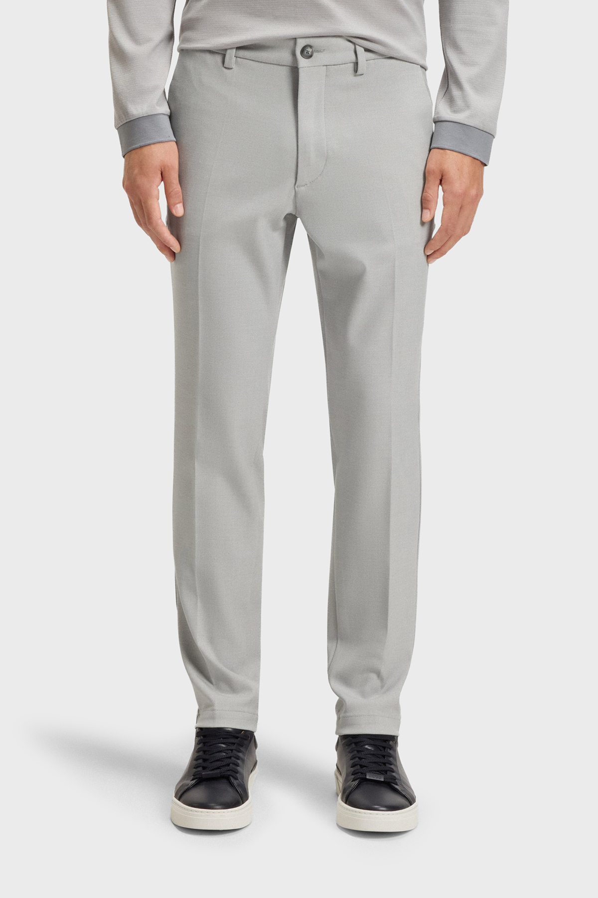 Boss Slim Fit Normal Bel Daralan Paça Kumaş Erkek Pantolon 50549473 047 AÇIK GRİ