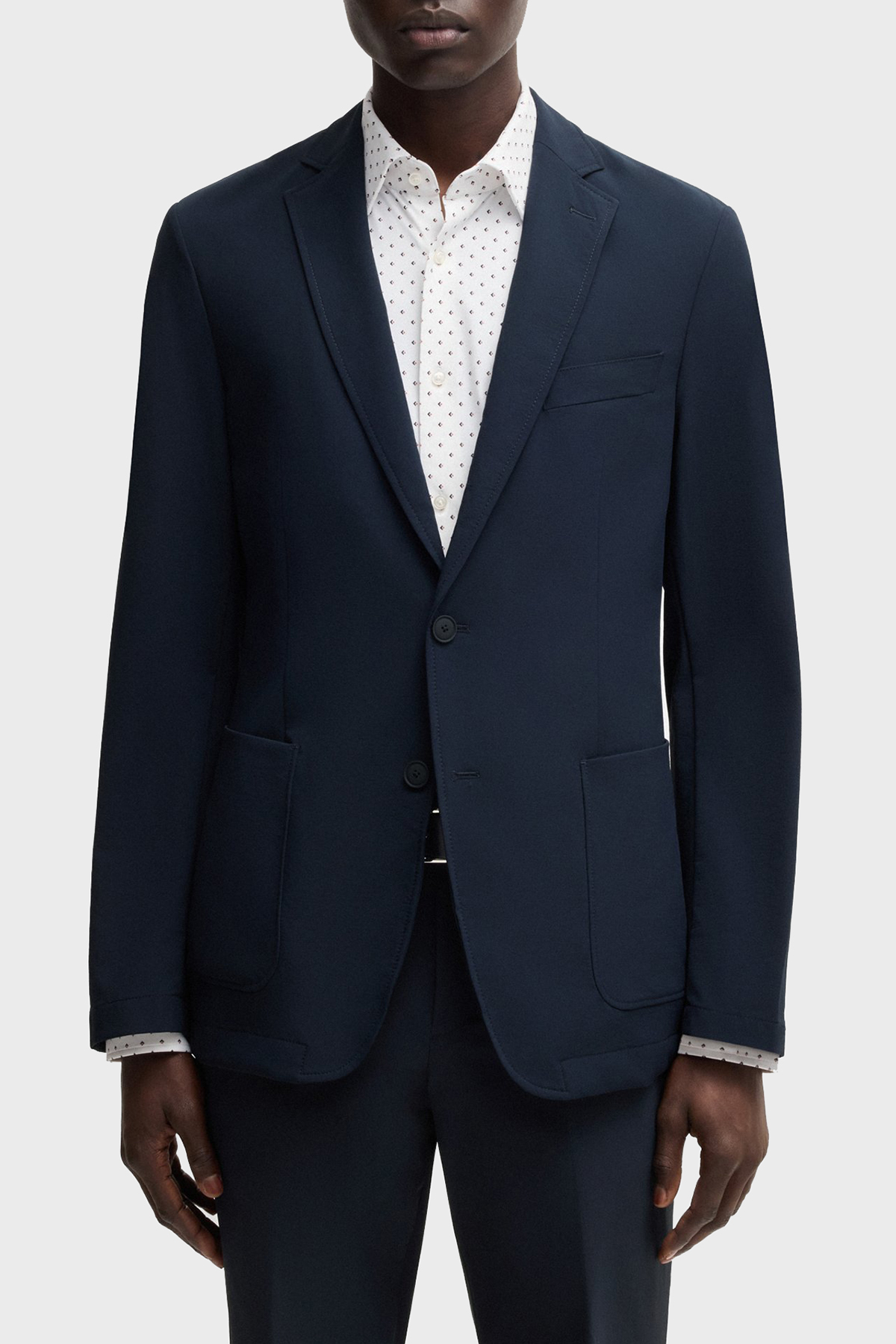 Boss Softshell Kumaş Slim Fit Mono Yaka Klasik Erkek Ceket 50538635 404 LACİVERT