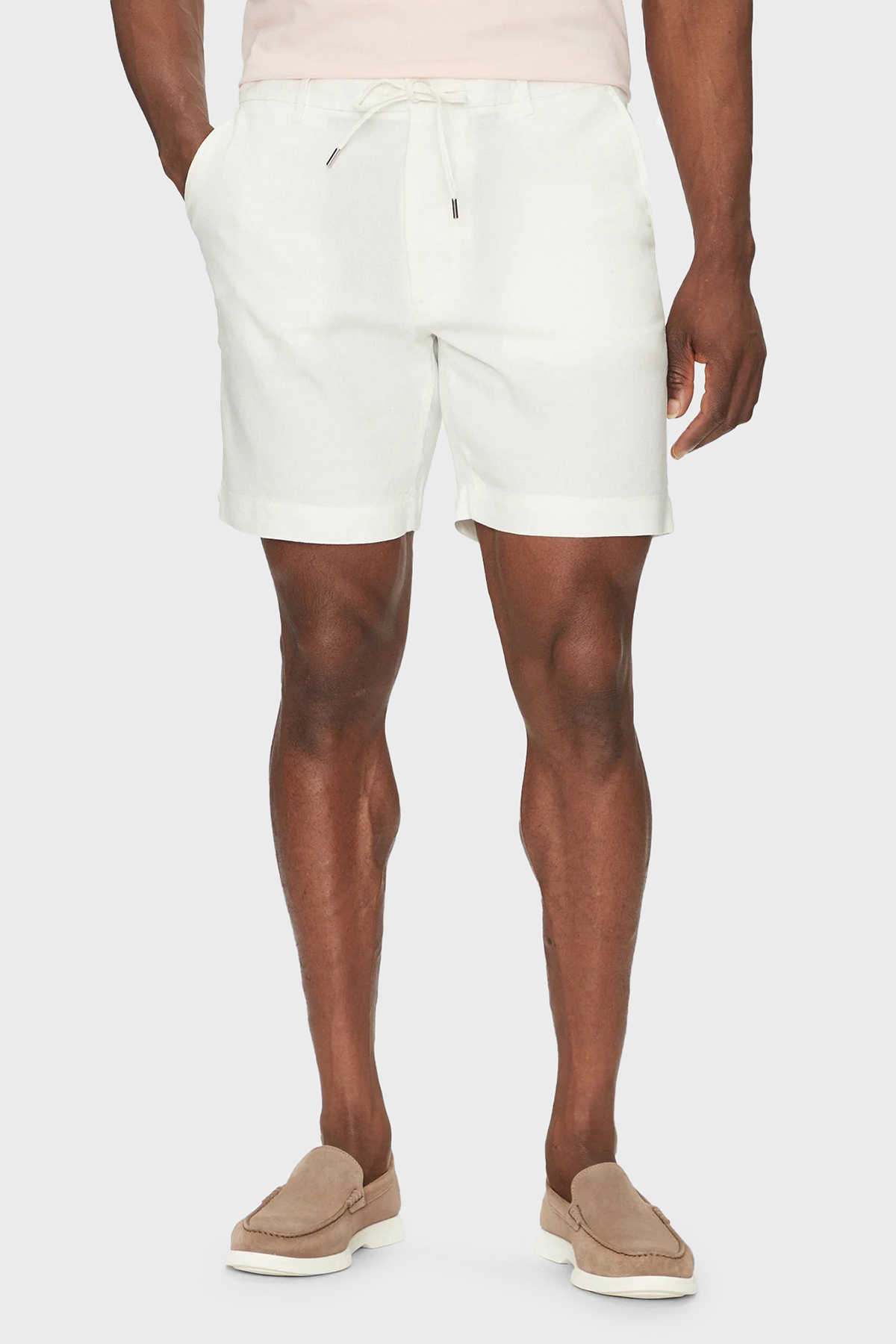 Boss Streç Keten Karışımlı Regular Fit Normal Bel Erkek Short 50538016 100 BEYAZ