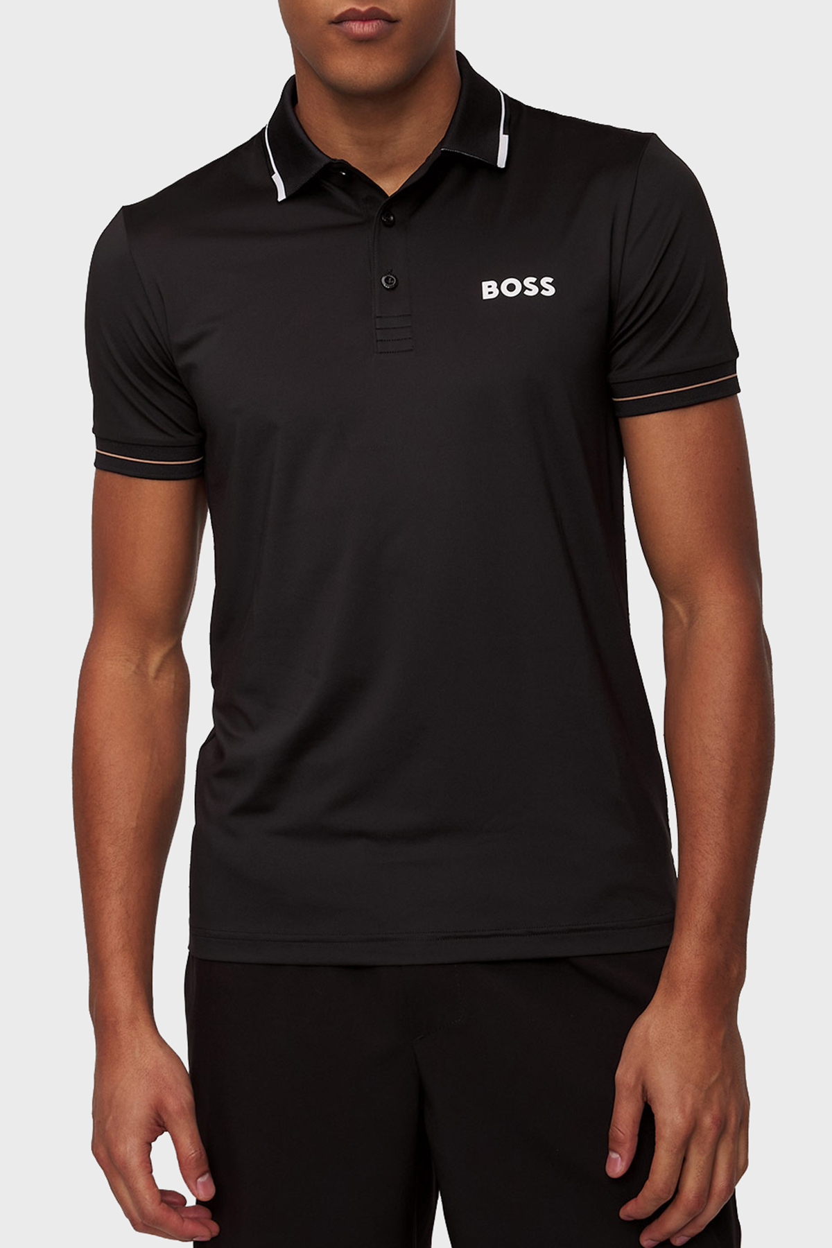Boss Streç Logo Baskılı Regular Fit Düğmeli Erkek Polo Yaka T Shirt 50506203 001 SİYAH
