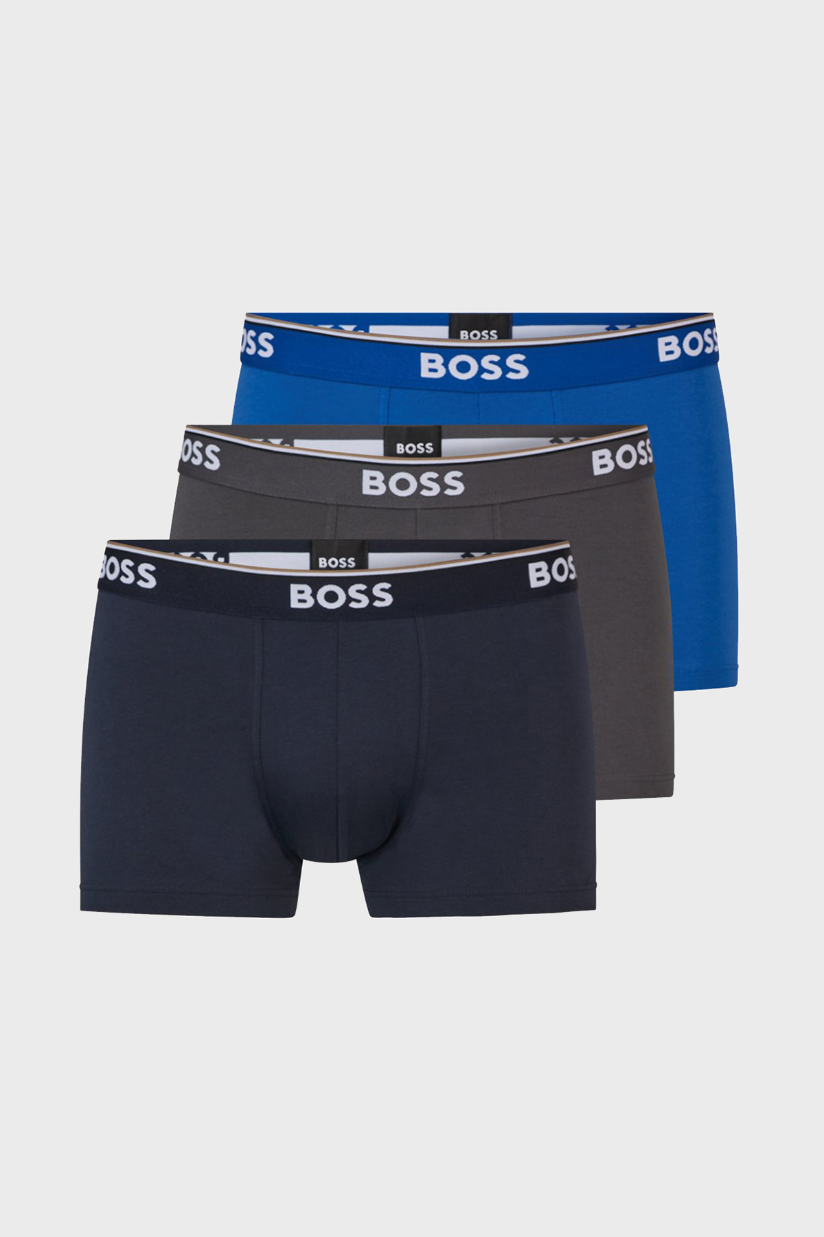 Boss Streç Pamuklu 3 Pack Erkek Boxer 50475274 487 Saks-Lacivert-Haki