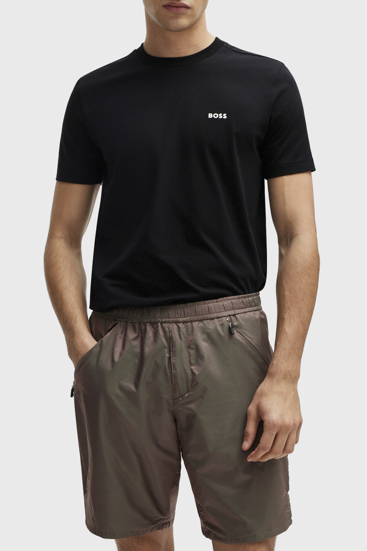 Boss Streç Pamuklu Bisiklet Yaka Regular Fit Erkek T Shirt 50506373 001 SİYAH