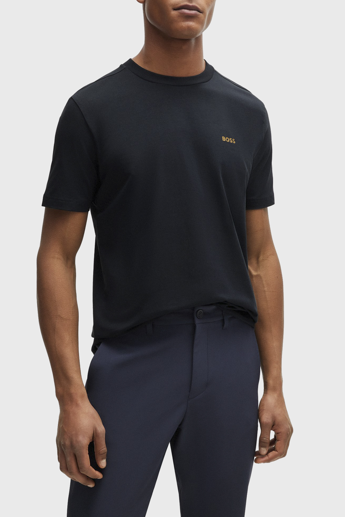 Boss Streç Pamuklu Bisiklet Yaka Regular Fit Erkek T Shirt 50506373 401 LACİVERT