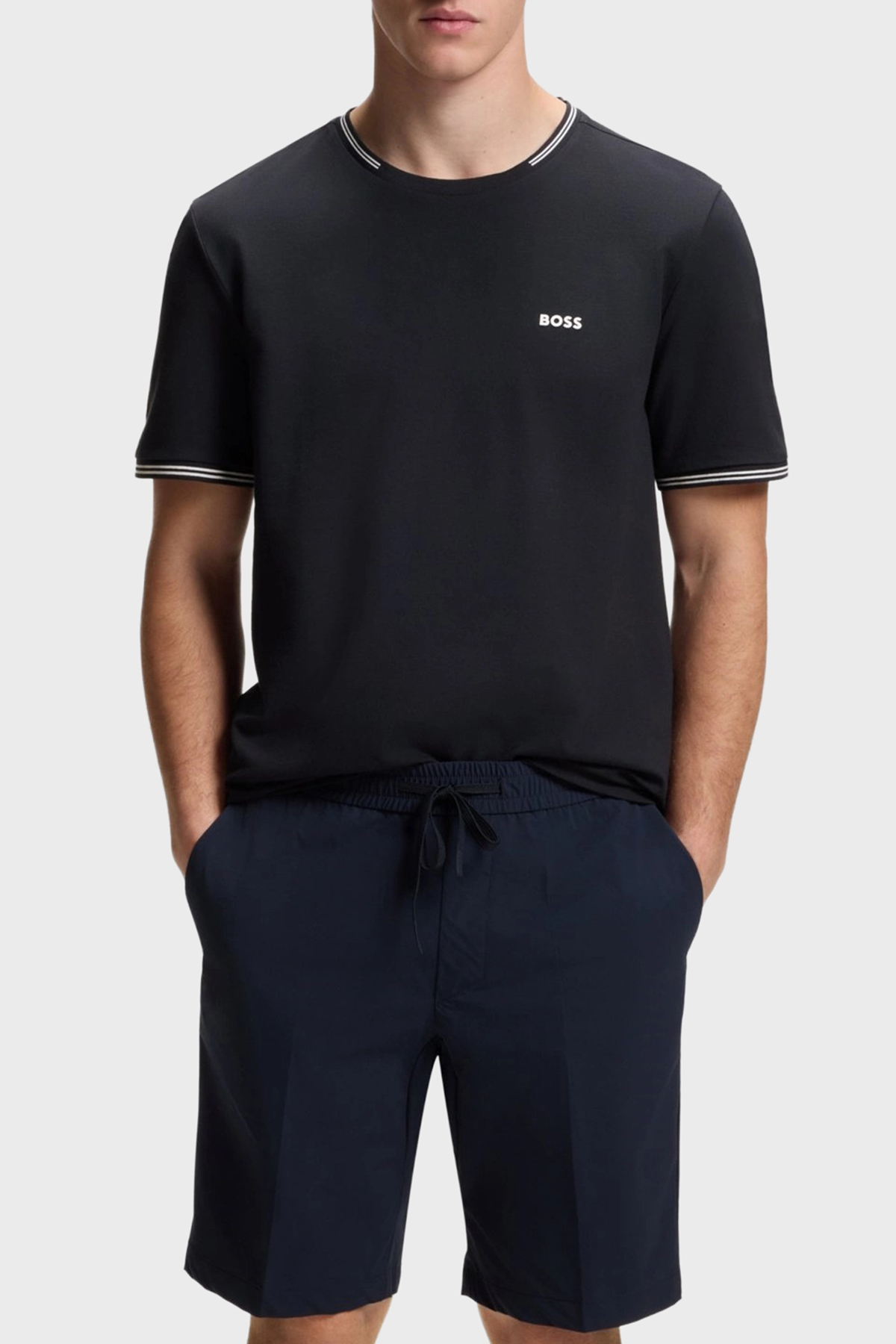Boss Streç Pamuklu Regular Fit Bisiklet Yaka Erkek T Shirt 50521245 402 LACİVERT