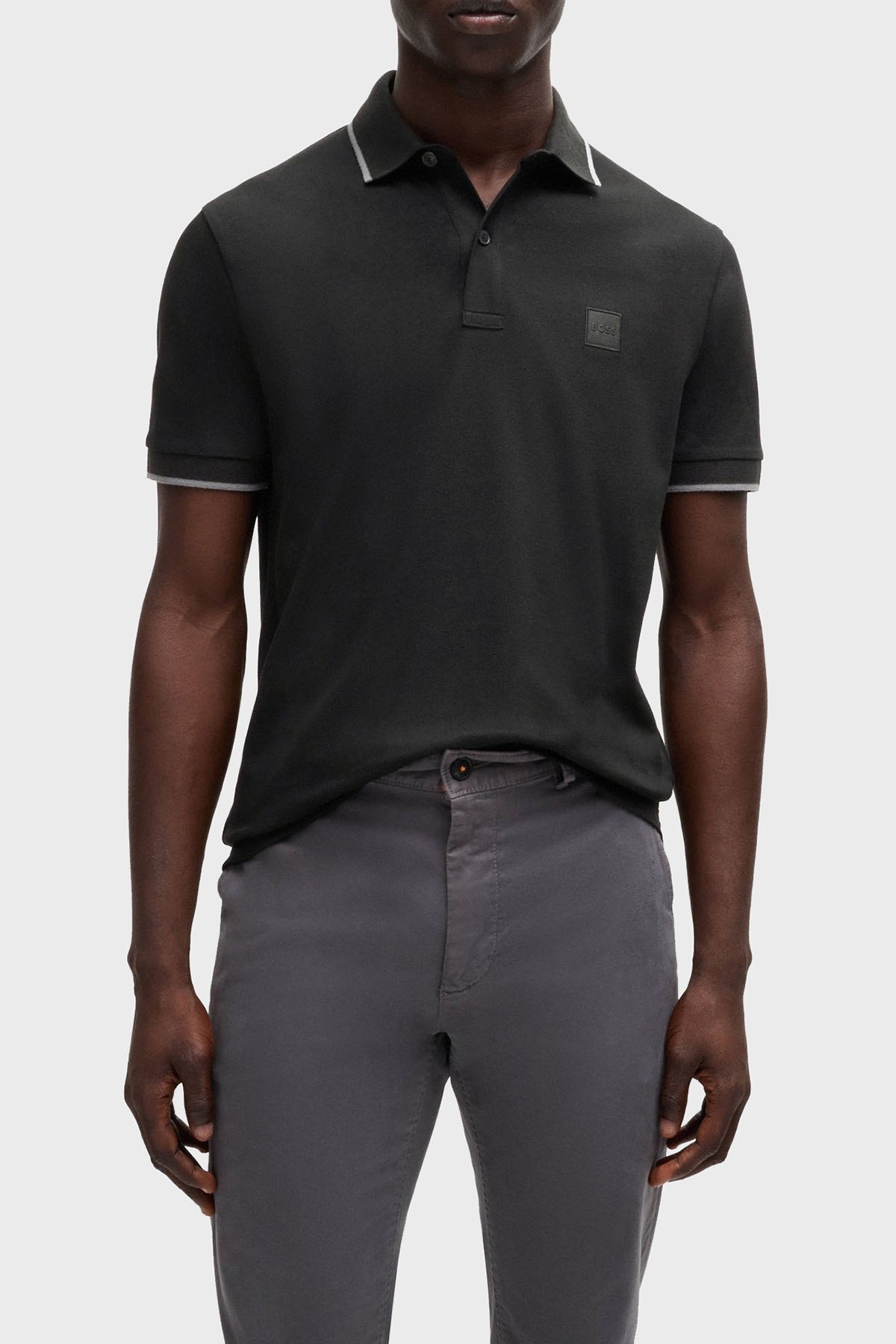 Boss Streç Pamuklu Slim Fit Düğmeli Erkek Polo Yaka T Shirt 50507699 001 SİYAH