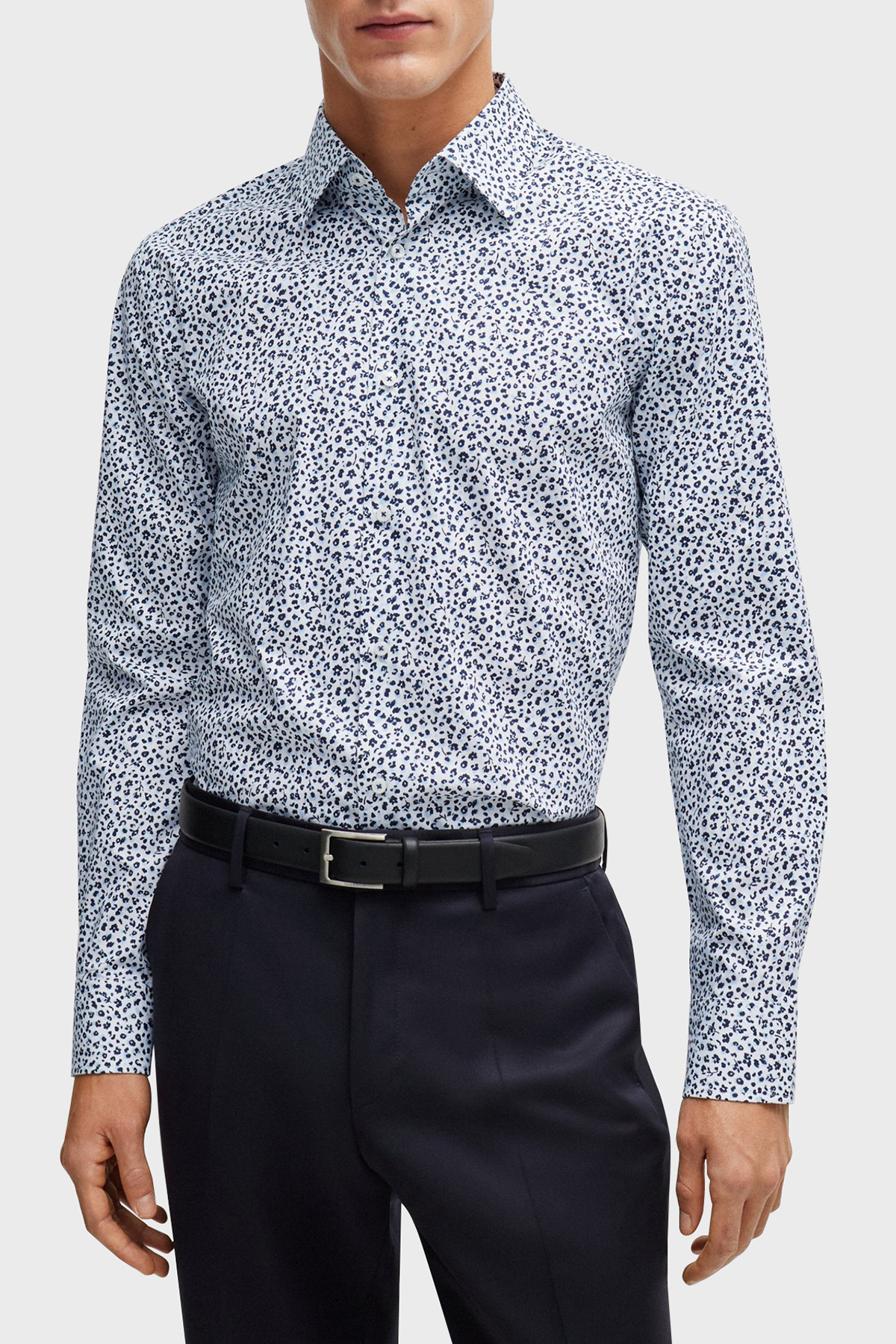 Boss Streç Pamuklu Slim Fit Erkek Gömlek 50512664 410 LACİVERT