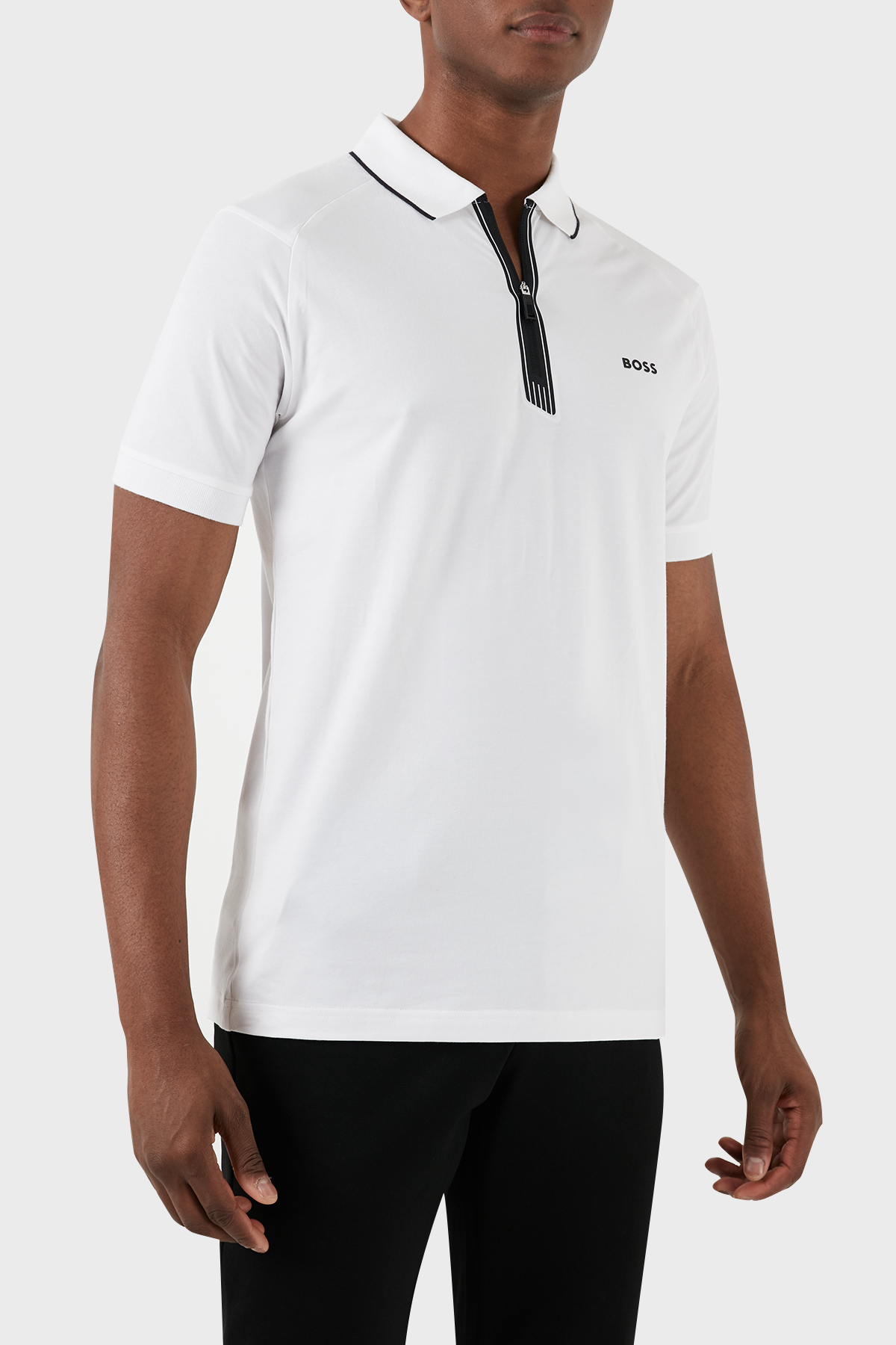 Boss Streç Pamuklu Slim Fit Erkek Polo Yaka T Shirt 50505800 100 BEYAZ