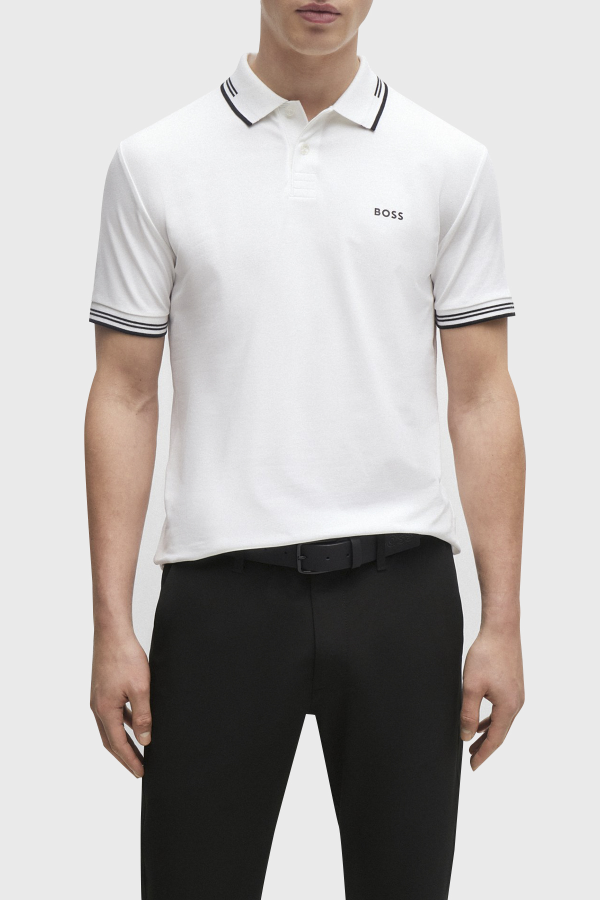 Boss Streç Pamuklu Slim Fit Erkek Polo Yaka T Shirt 50506193 100 BEYAZ