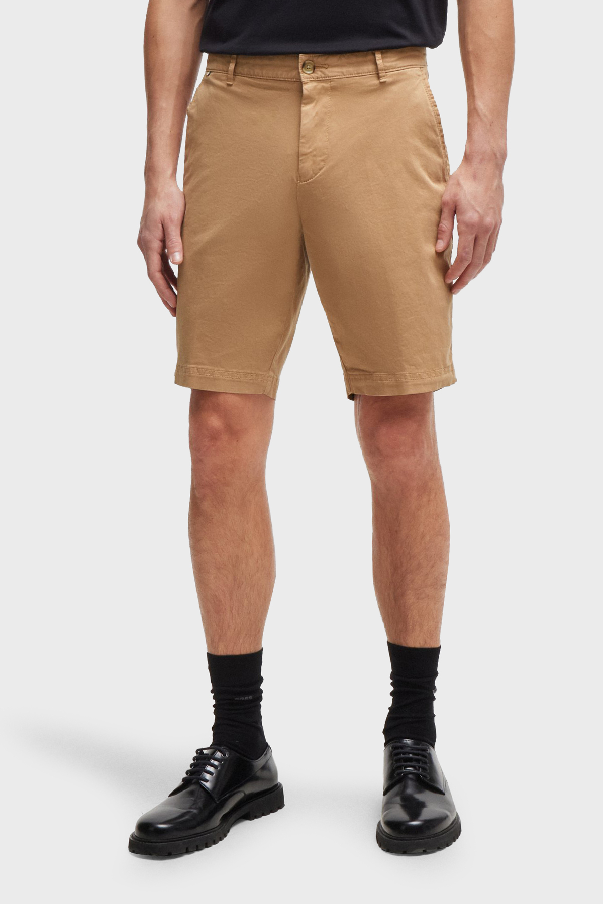 Boss Streç Pamuklu Slim Fit Gabardin Erkek Short 50512524 260 BEJ