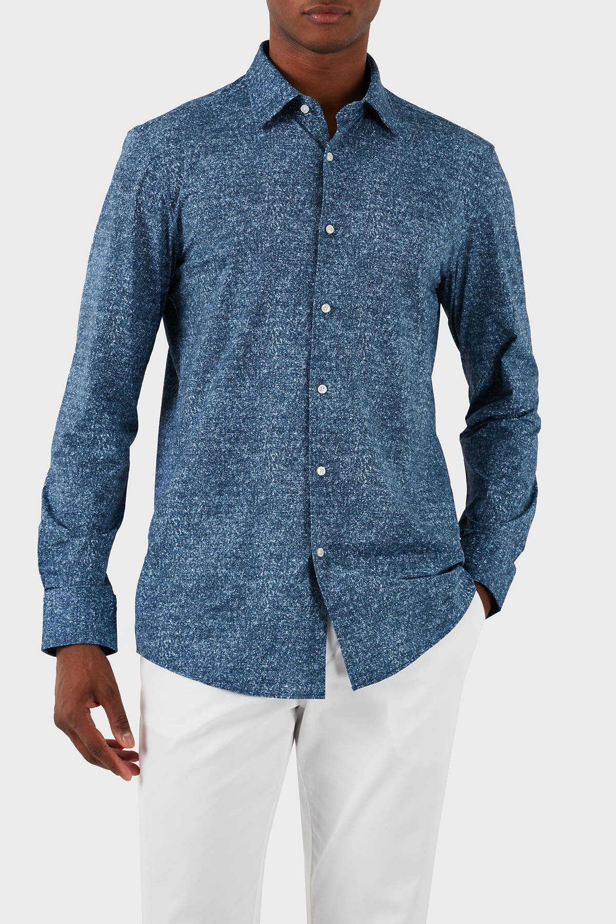 Boss Streç Regular Fit Erkek Gömlek 50513462 460 LACİVERT