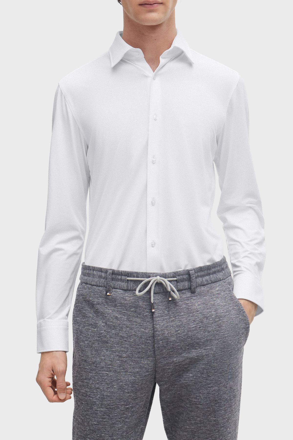 Boss Streç Slim Fit Kent Yaka Casual Erkek Gömlek 50490393 100 BEYAZ