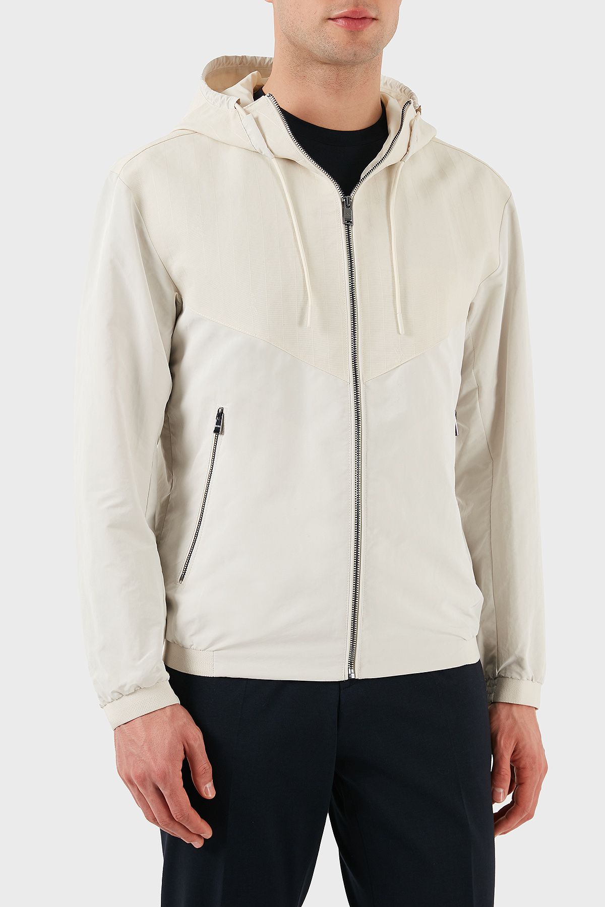 Boss Su itici Regular Fit Kapüşonlu Erkek Ceket 50532433 131 EKRU