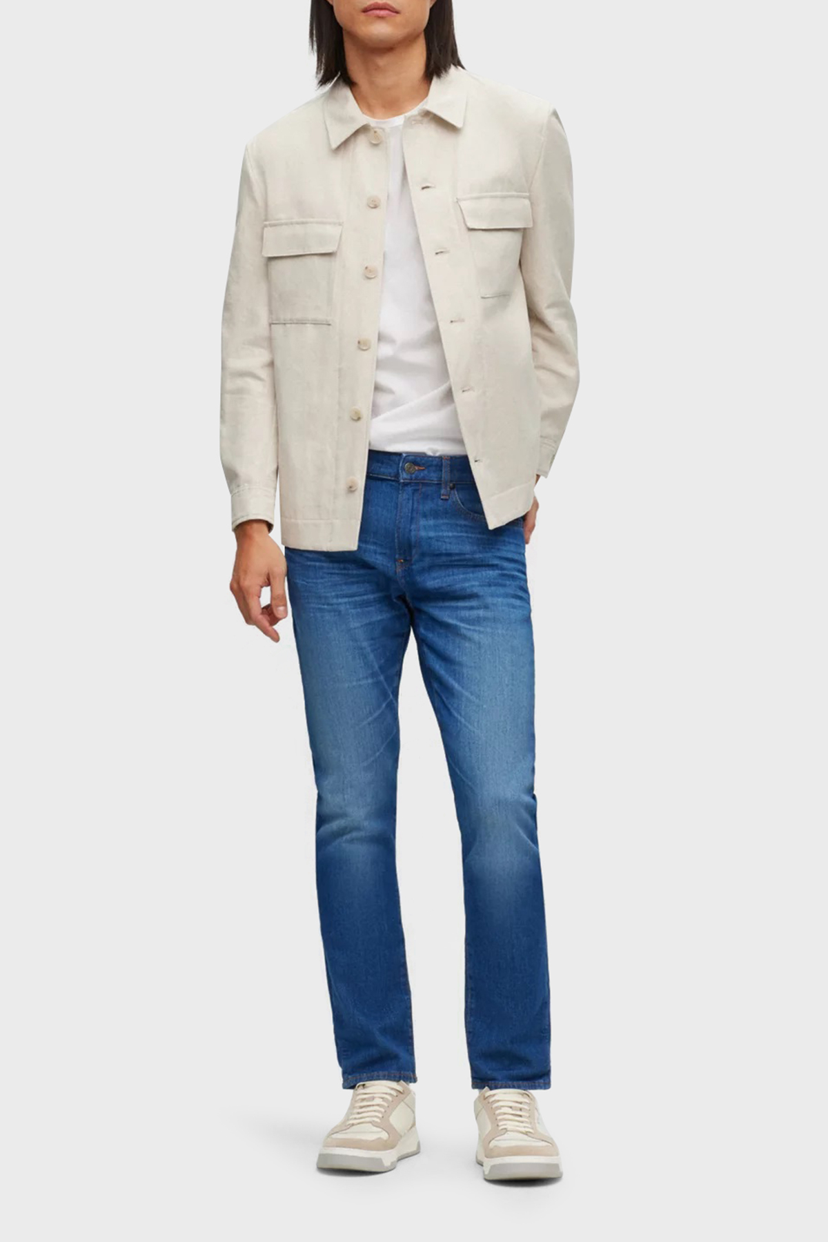 Boss Süper Yumuşak Pamuklu Slim Fit Normal Bel Dar Paça Jeans Erkek Kot Pantolon 50488478 434 LACİVERT