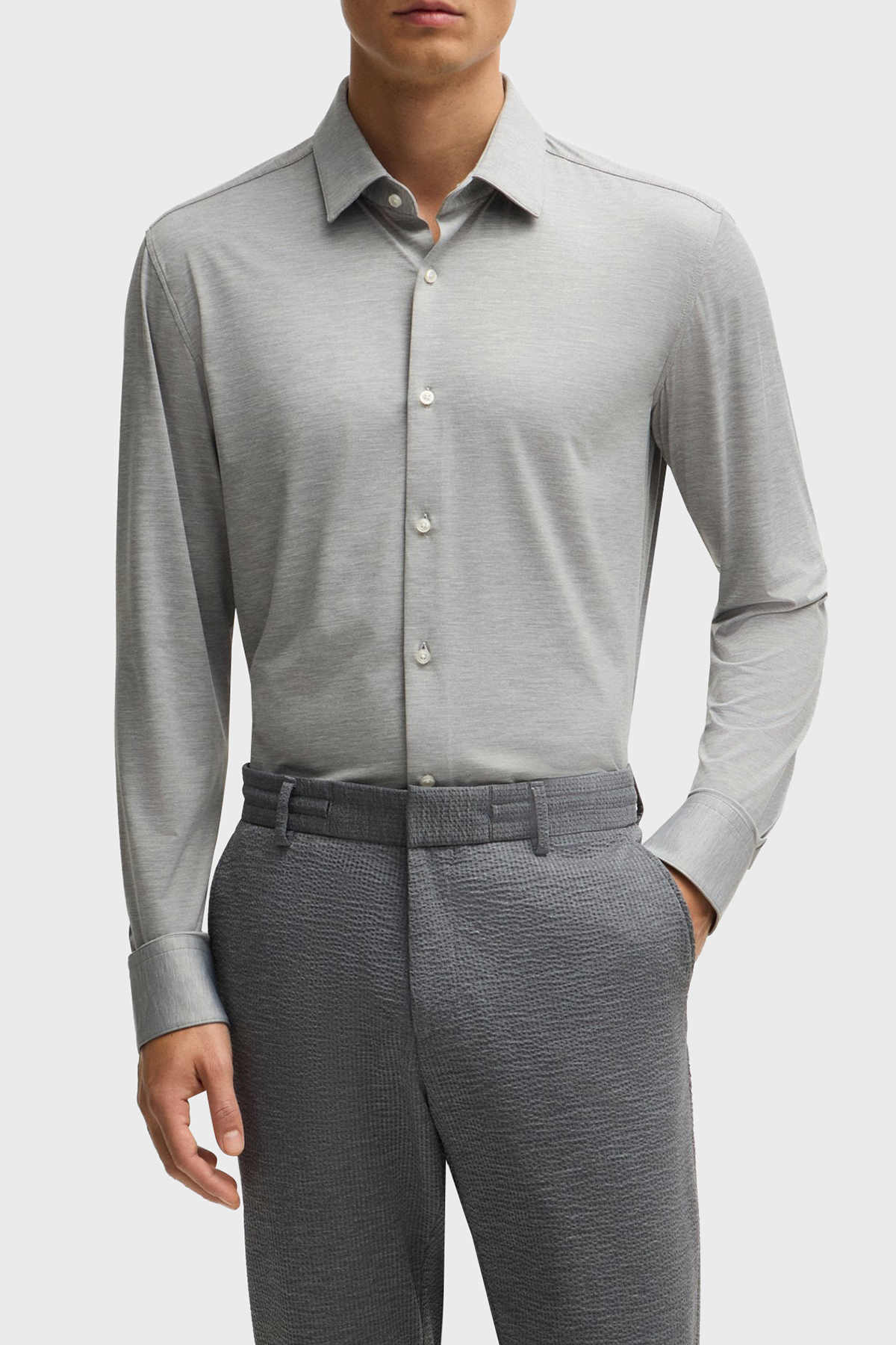 Boss Uzun Kollu Slim Fit Erkek Gömlek 50520091 041 GRİ