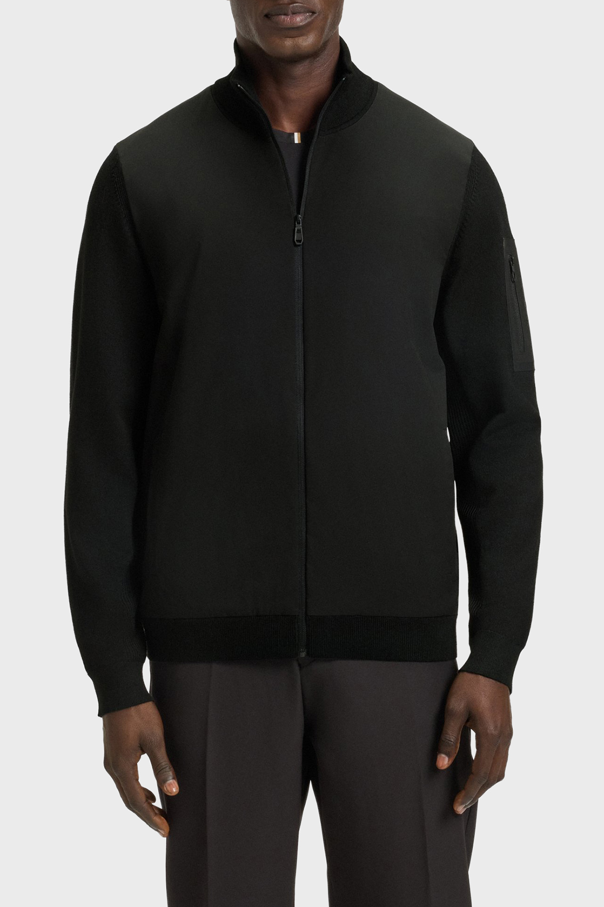 Boss Yünlü Regular Fit Dik Yaka Fermuarlı Erkek Ceket 50541951 001 SİYAH