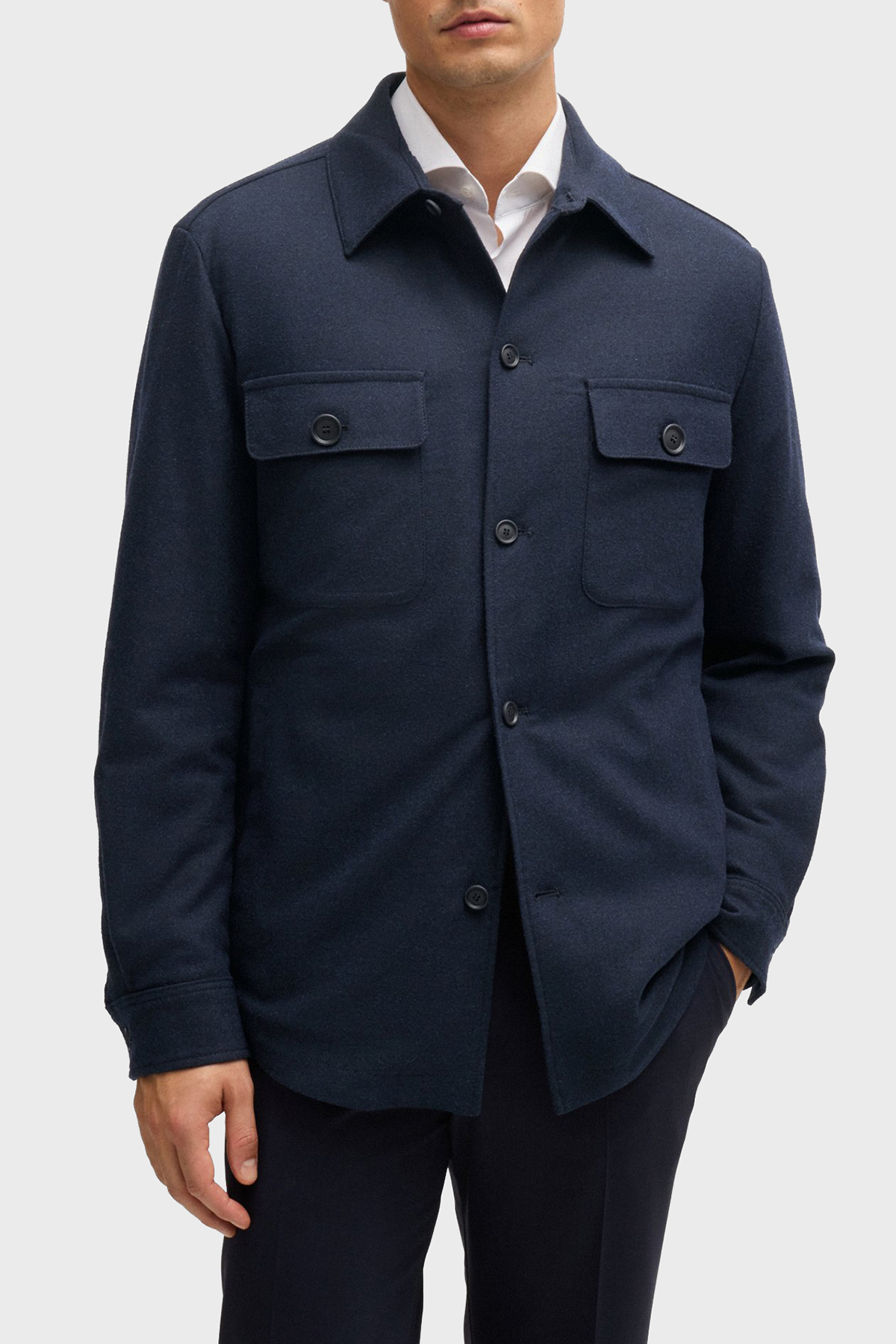 Boss Yünlü Regular Fit Düz Yaka Erkek Ceket 50527888 405 LACİVERT