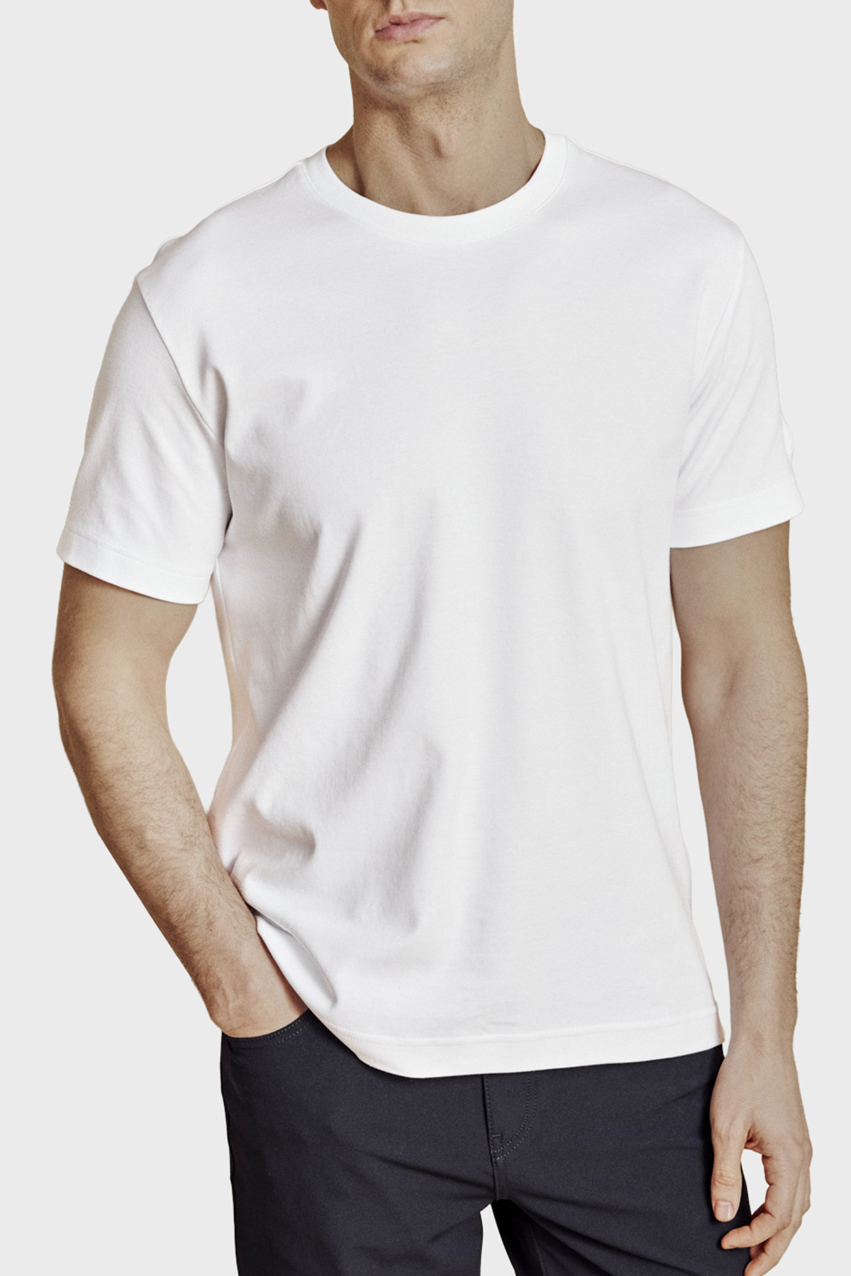 Brooks Brothers Logolu % 100 Pamuk Bisiklet Yaka T-shirt Erkek T Shirt BBSS26MTS002101 KIRIK BEYAZ