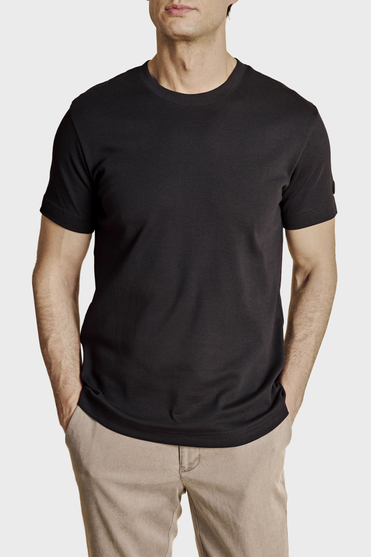 Brooks Brothers Logolu % 100 Pamuk Bisiklet Yaka T-shirt Erkek T Shirt BBSS26MTS002112 SİYAH