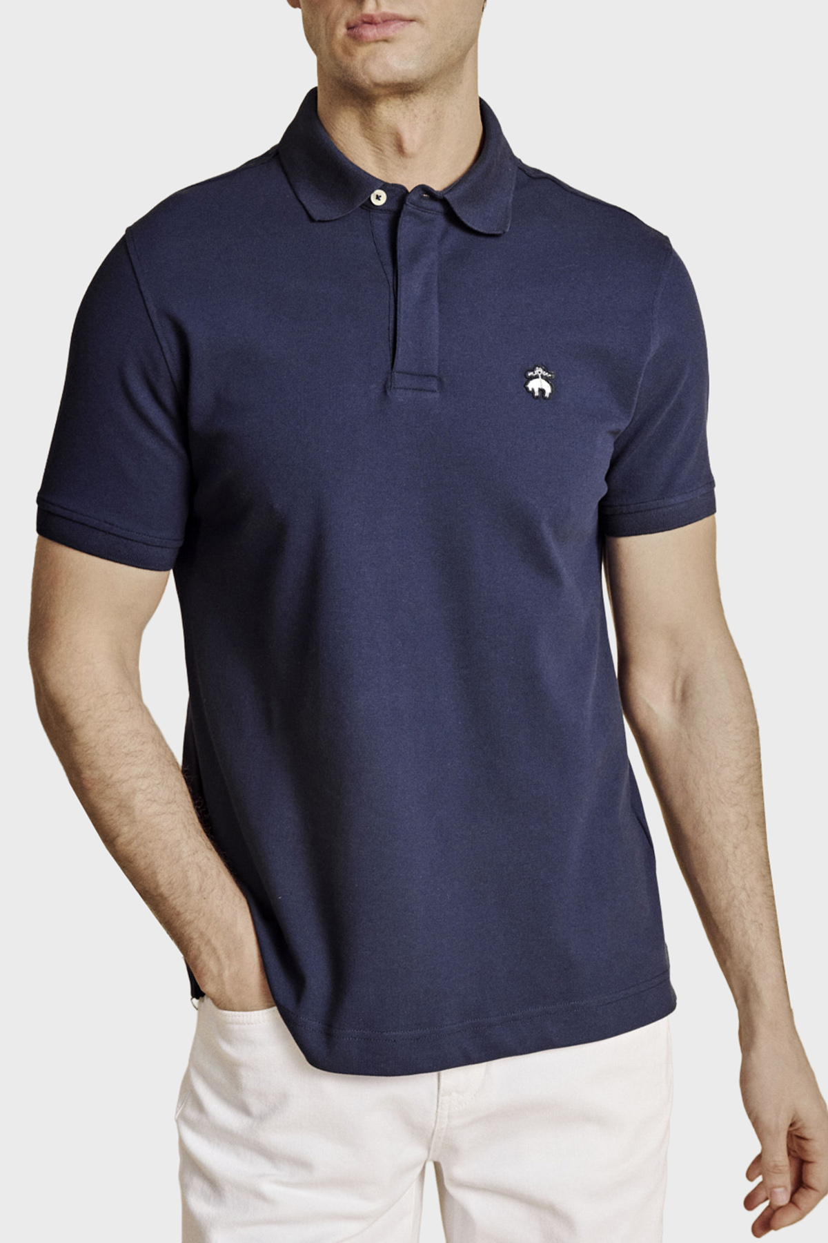Brooks Brothers Pamuklu Regular Fit Düğmeli Erkek Polo Yaka T Shirt BBSS26MTS001137 LACİVERT