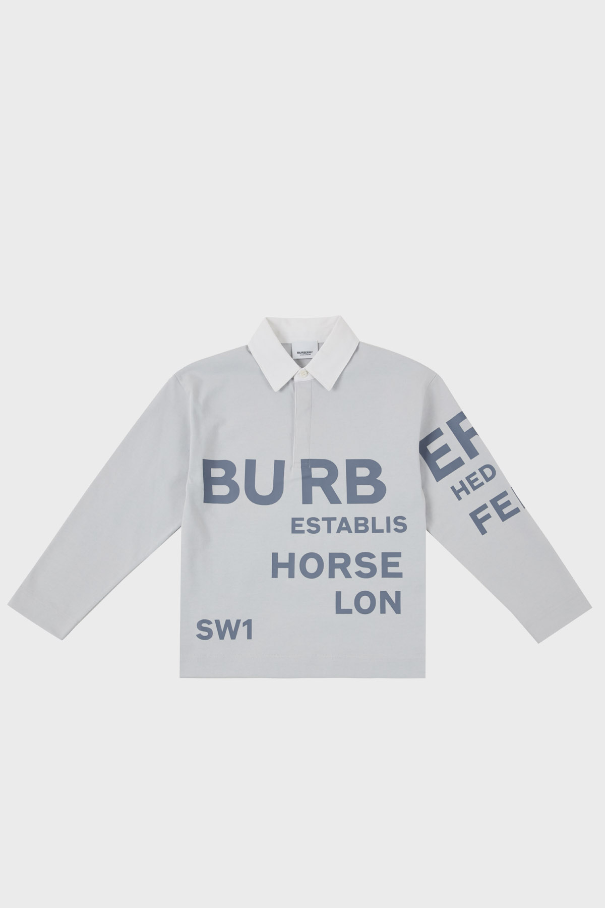 Burberry Pamuklu Çocuk Polo Yaka Sweat 8047547 STERLING GREY GRİ