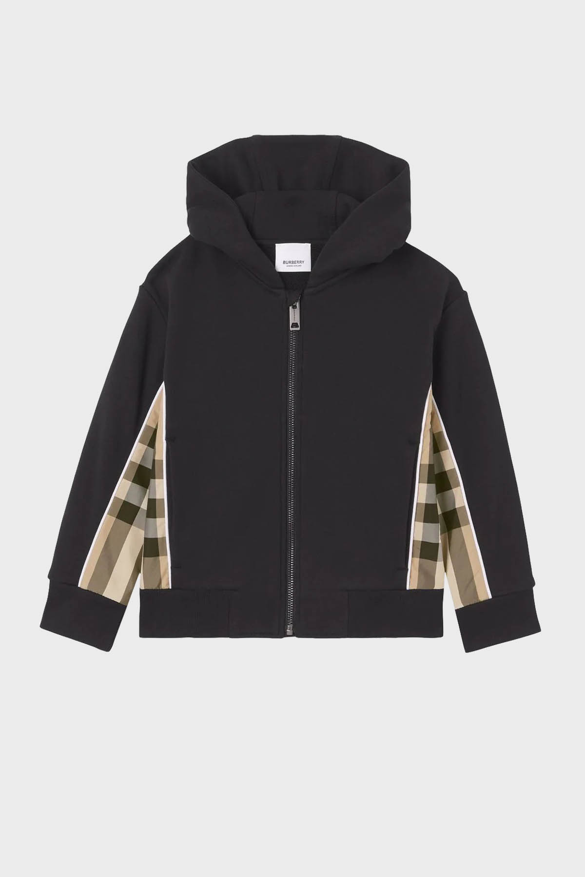 Burberry Pamuklu Fermuarlı Kapüşonlu Çocuk Sweat 8047427 BLACK SİYAH