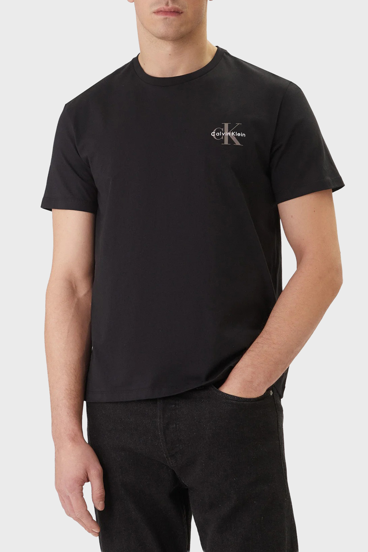 Calvin Klein % 100 Pamuk Logolu Regular Fit Bisiklet Yaka Erkek T Shirt LV04RF278G UB1 SİYAH