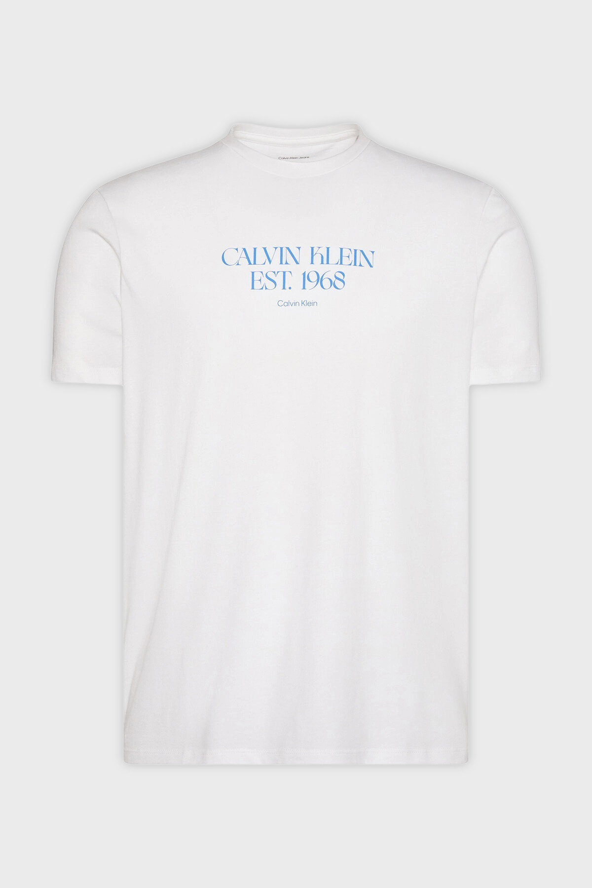 Calvin Klein % 100 Pamuk Regular Fit Bisiklet Yaka  LV14RF804GYAF Erkek T Shirt LV14RF804G YAF BEYAZ