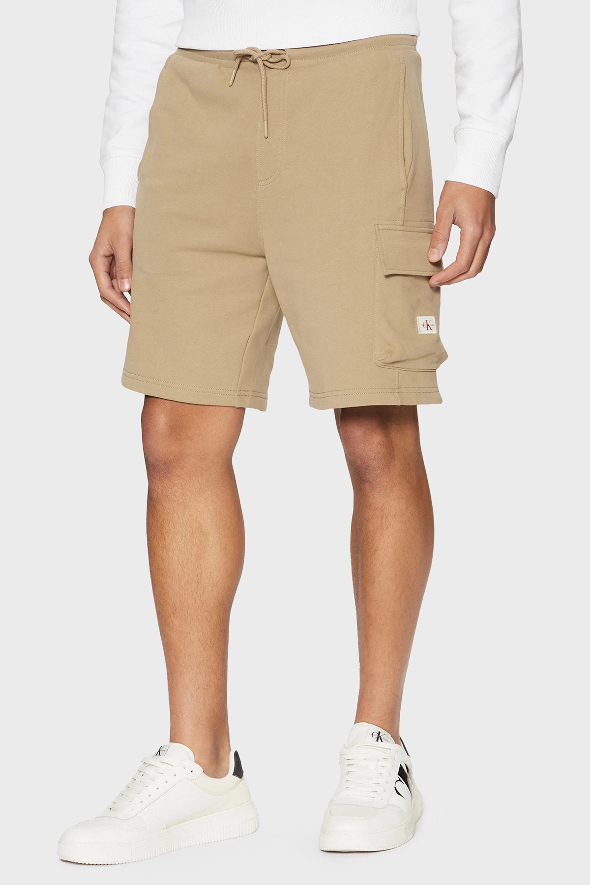 Calvin Klein % 100 Pamuk Regular Fit Normal Bel Cepli  J30J327284HI0 Erkek Short J30J327284 HI0 BEJ